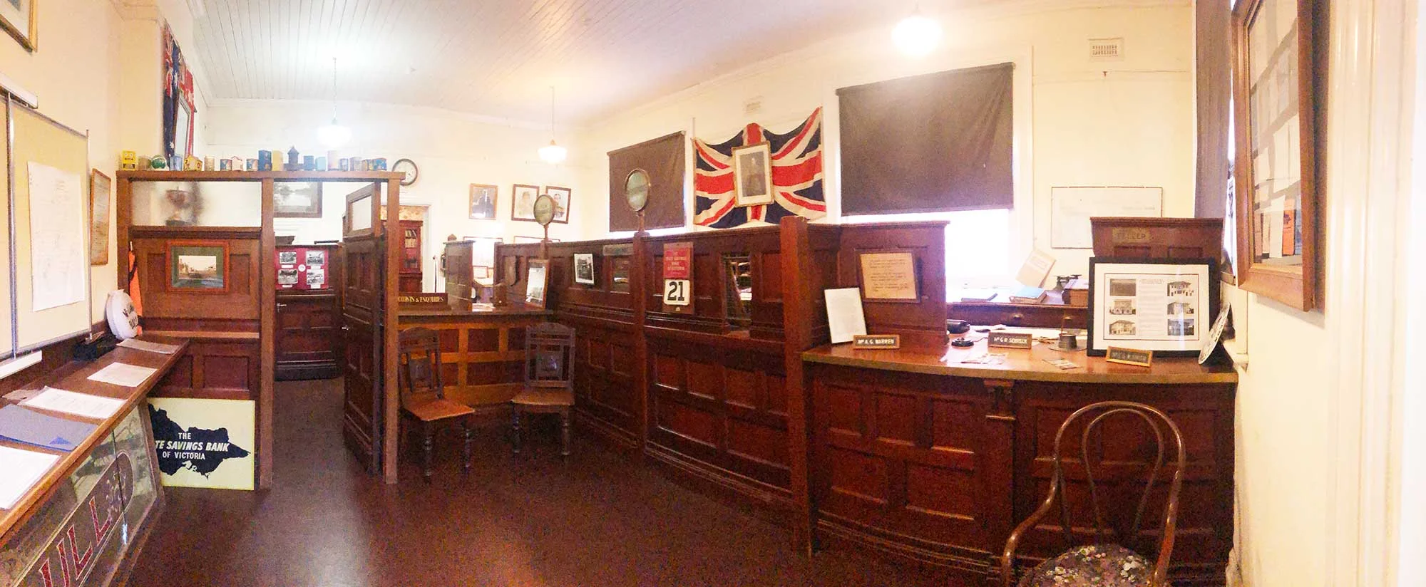 Inside the state savings bank today