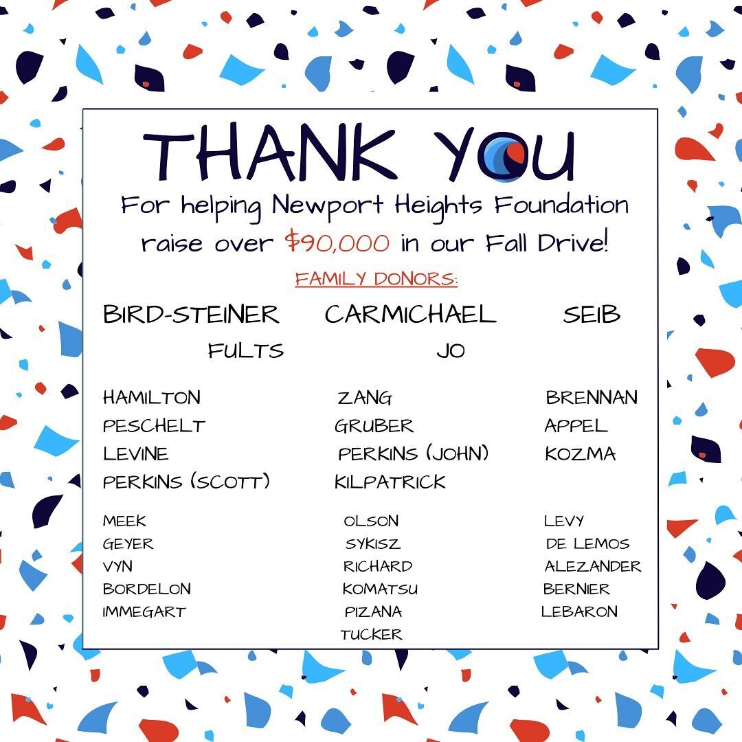 REVISION: Thank you to all of our generous Fall Drive donors this year. Together we raised a record of over $90,000!!! NHES is continuously humbled and grateful for our amazing community ✨