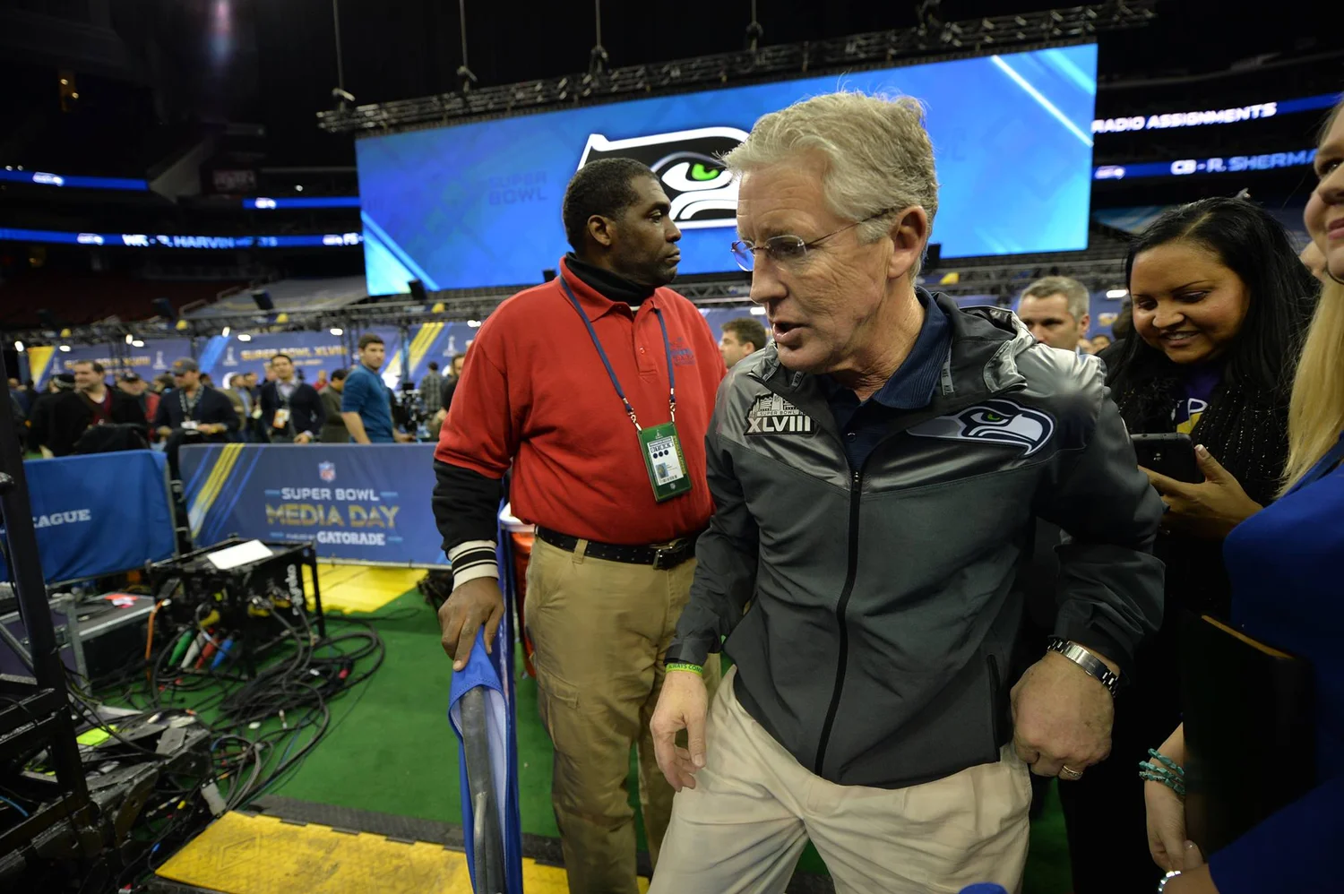 Seahawks Coach Takes Podium
