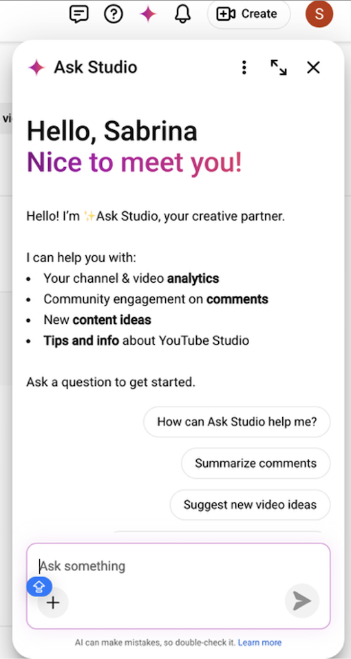 youtube ask studio