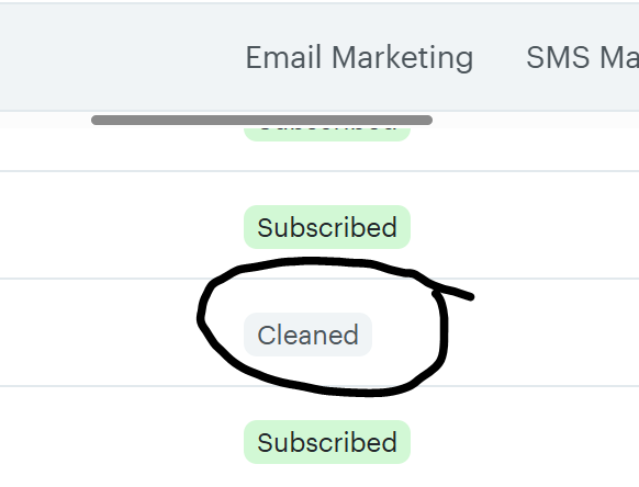 What does Cleaned mean in Mailchimp?