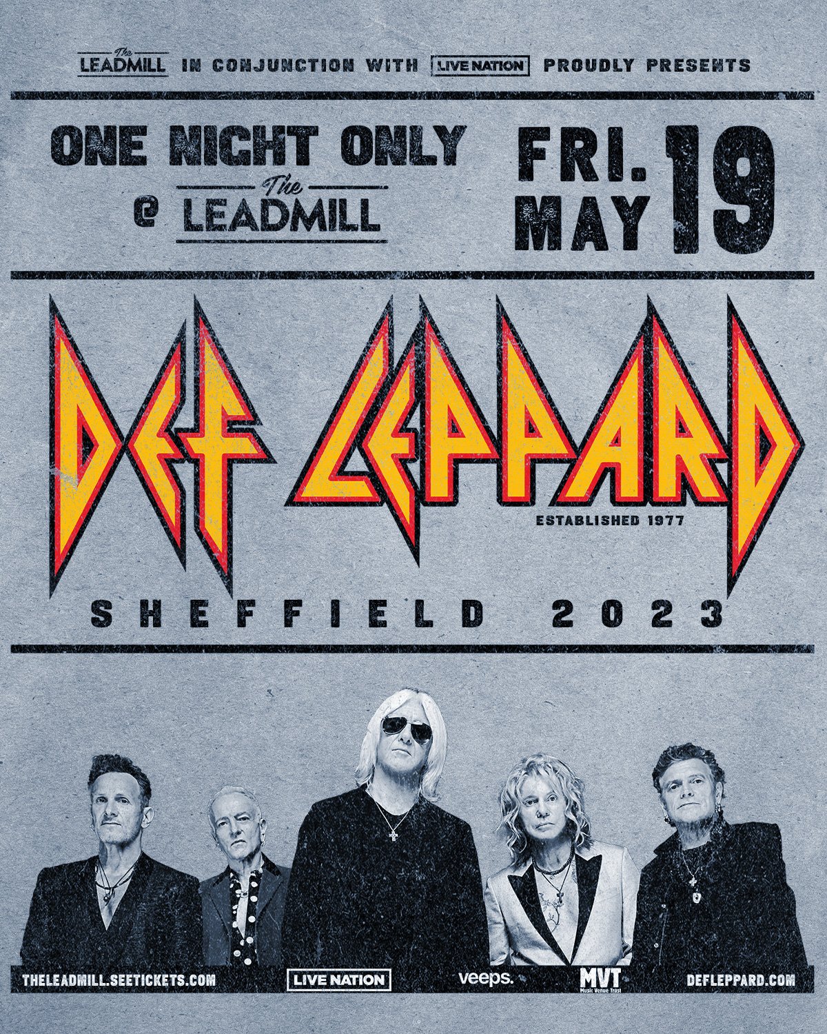 Def Leppard - “One Night Only” The Leadmill, Sheffield Friday 19th May 2023