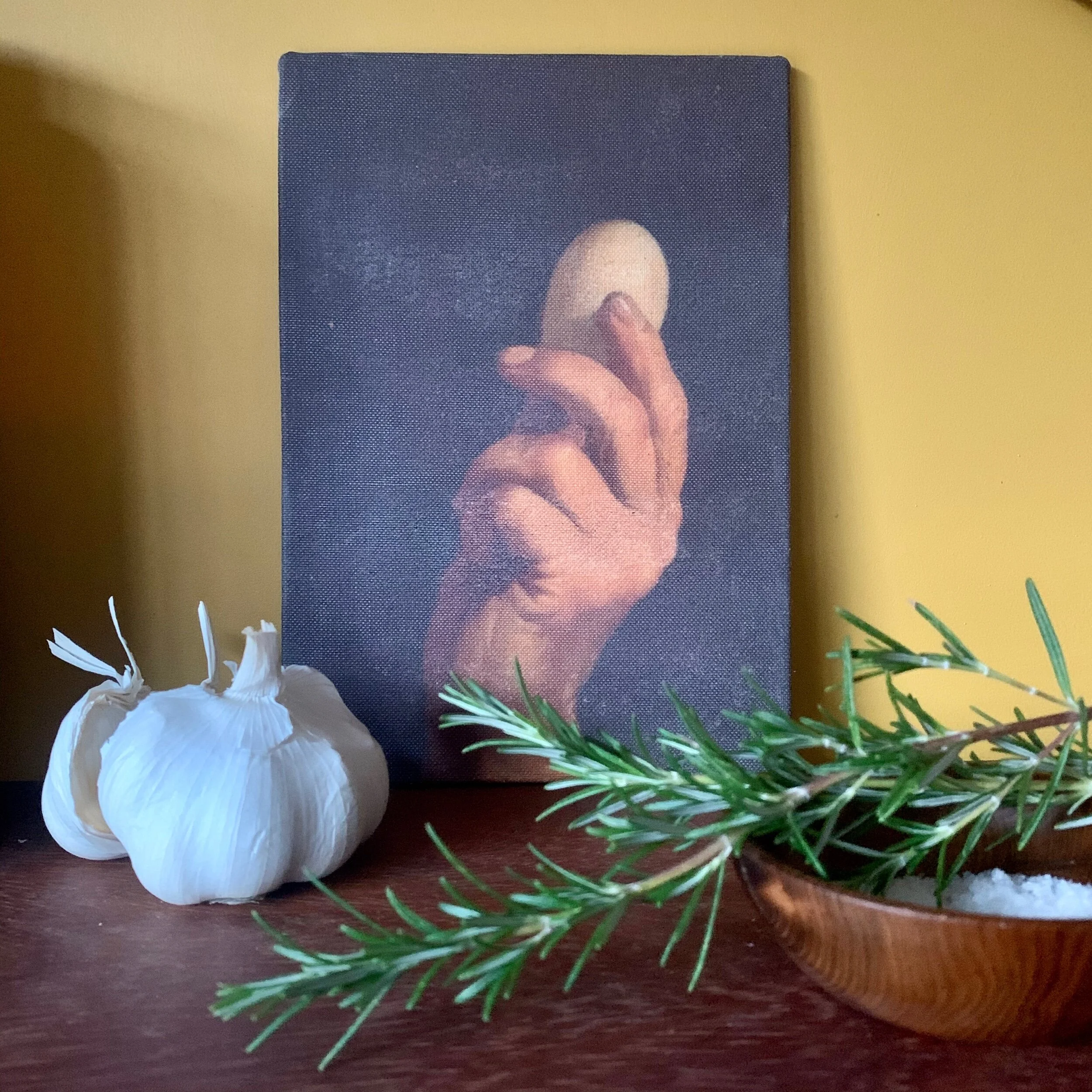 An Egg - canvas on board