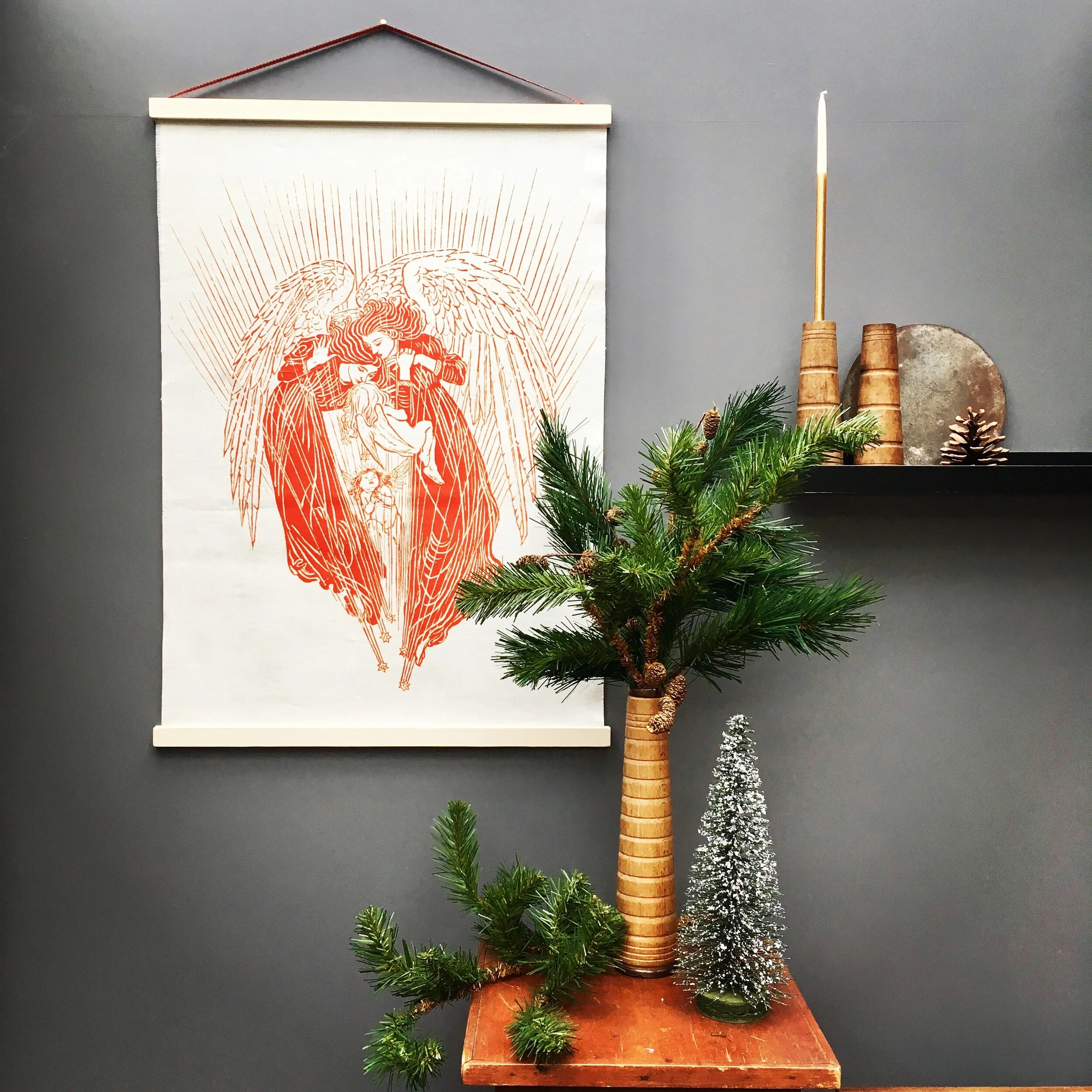 Red Angel Festive Wall Hanging