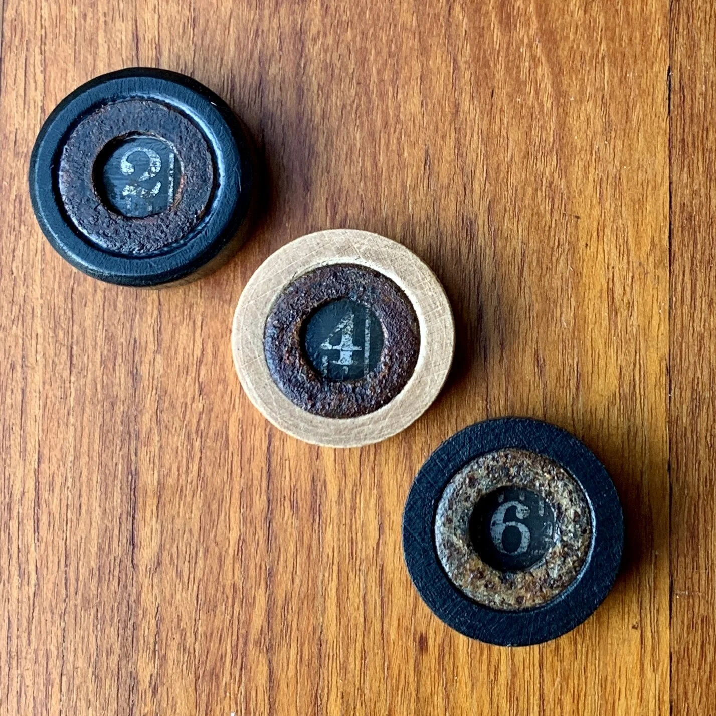 Rustic recycled number brooch/necklace