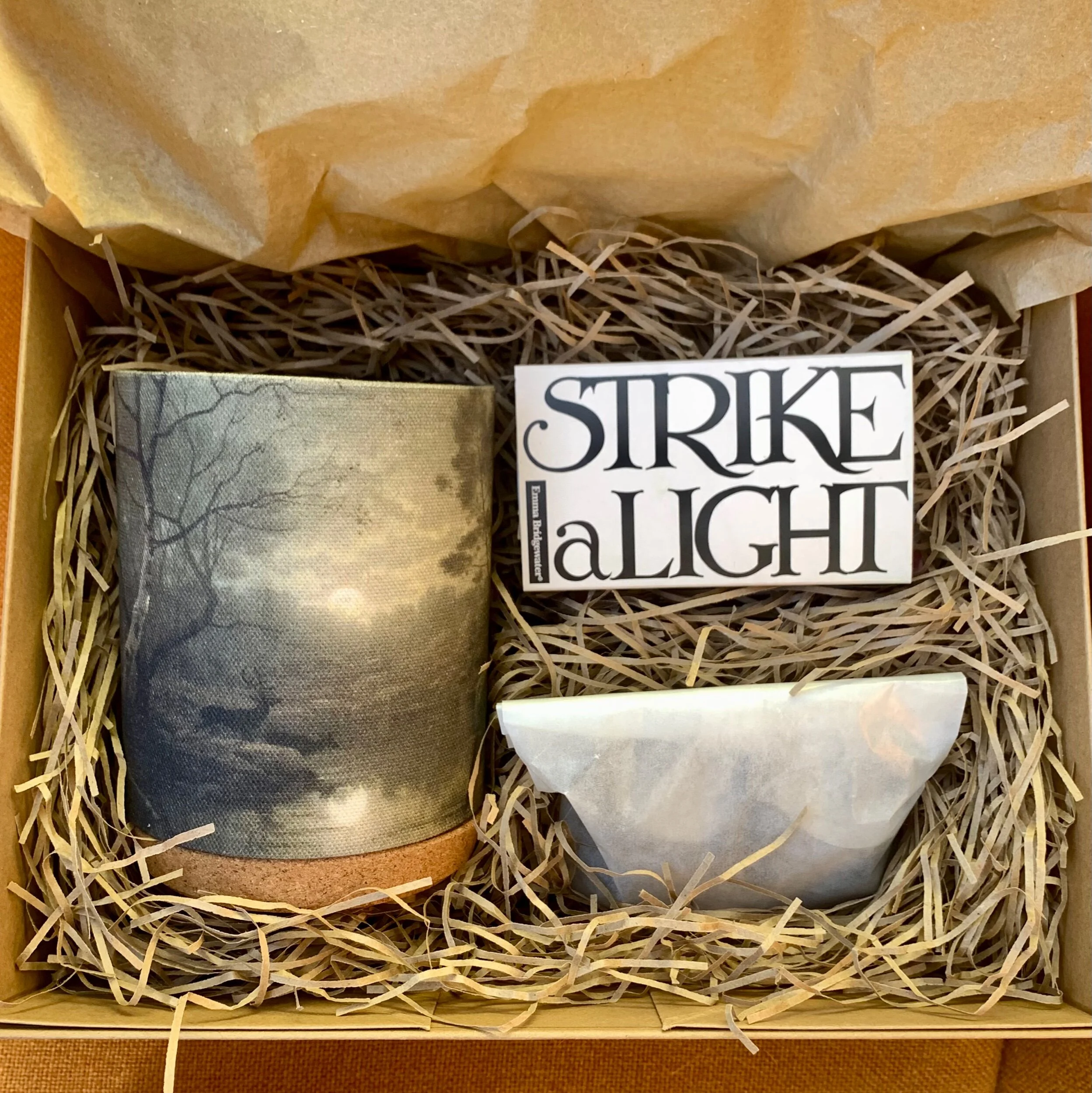 Moonlit woodland landscape candle shade
