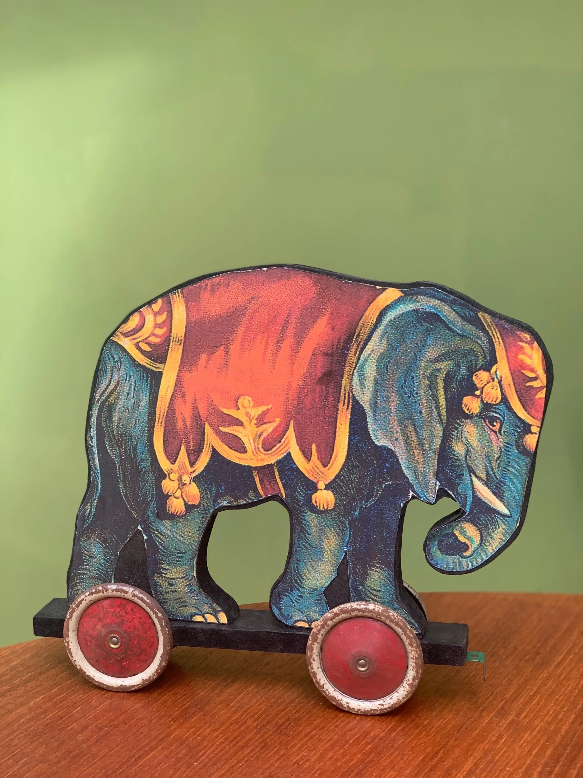 Circus elephant on wheels