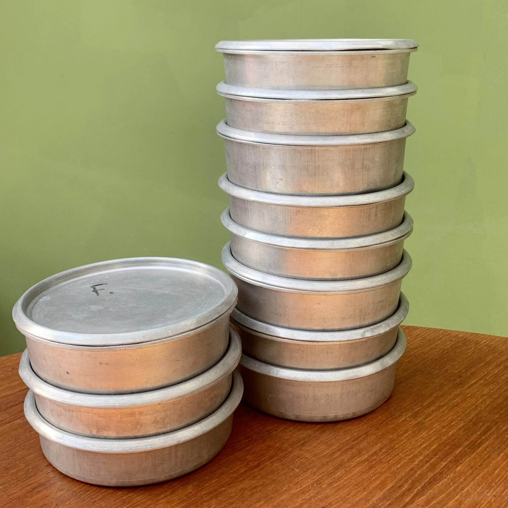 vintage tin plant display trays