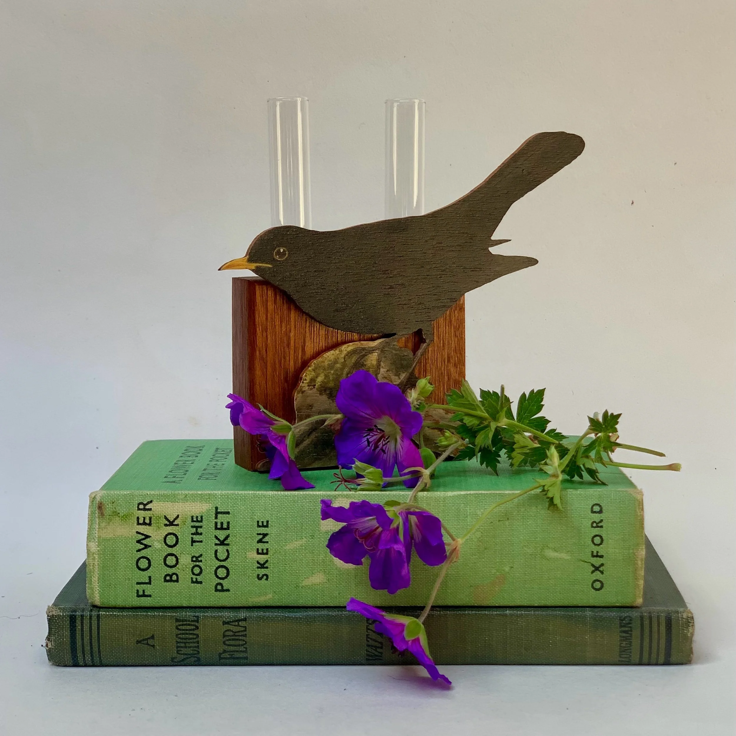 Blackbird Bud Vase