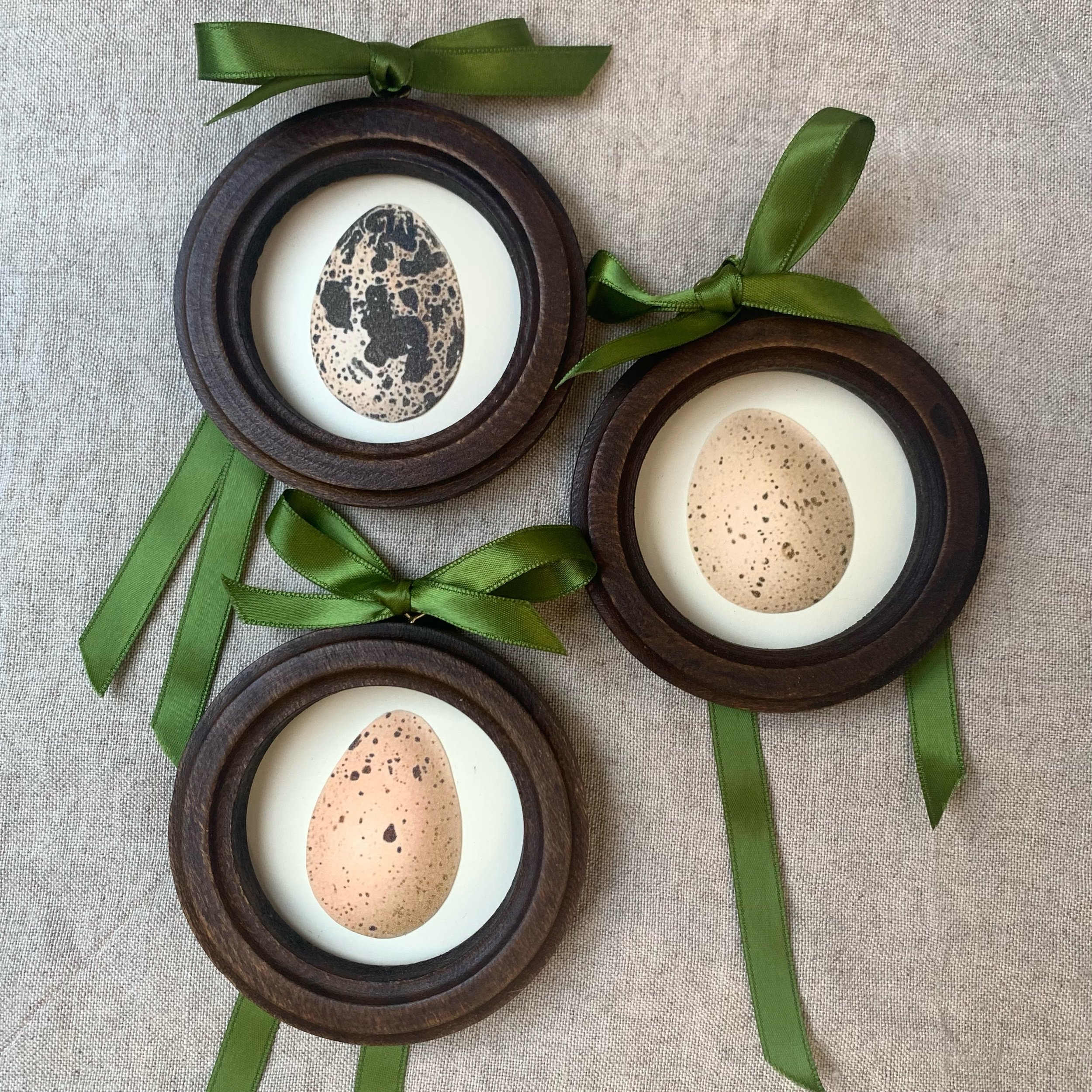 egg miniatures in hardwood frame.jpeg