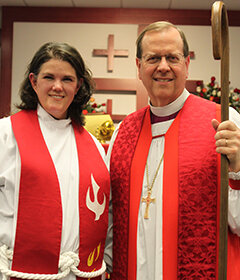  The Rev. Jessica Hughes (left) and the Rt. Rev. John Guernsey 
