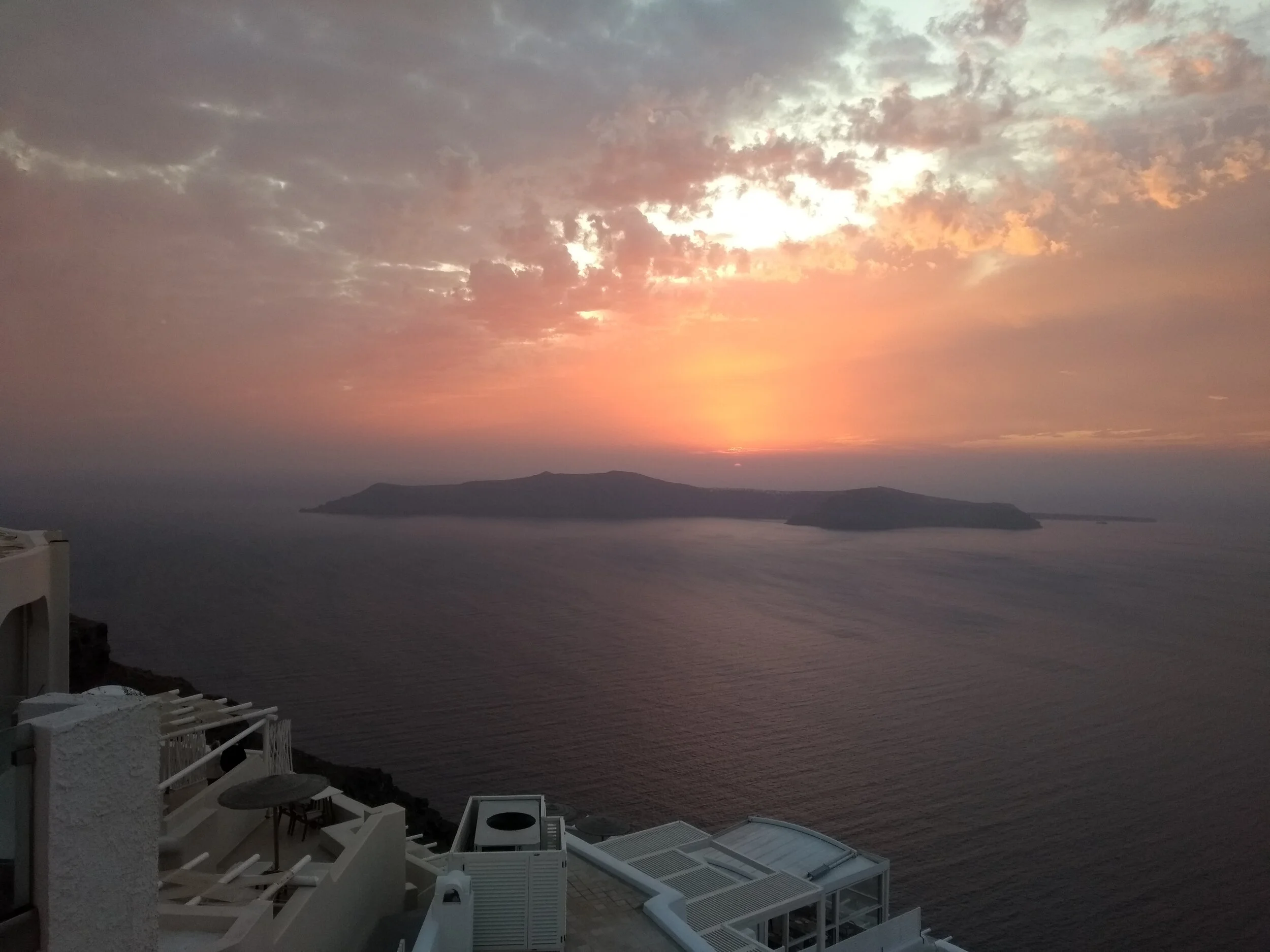 Sunset in Santorini. Hopefully the Kodak Ektar I shot using my Yashica D comes out even more stunning than this.