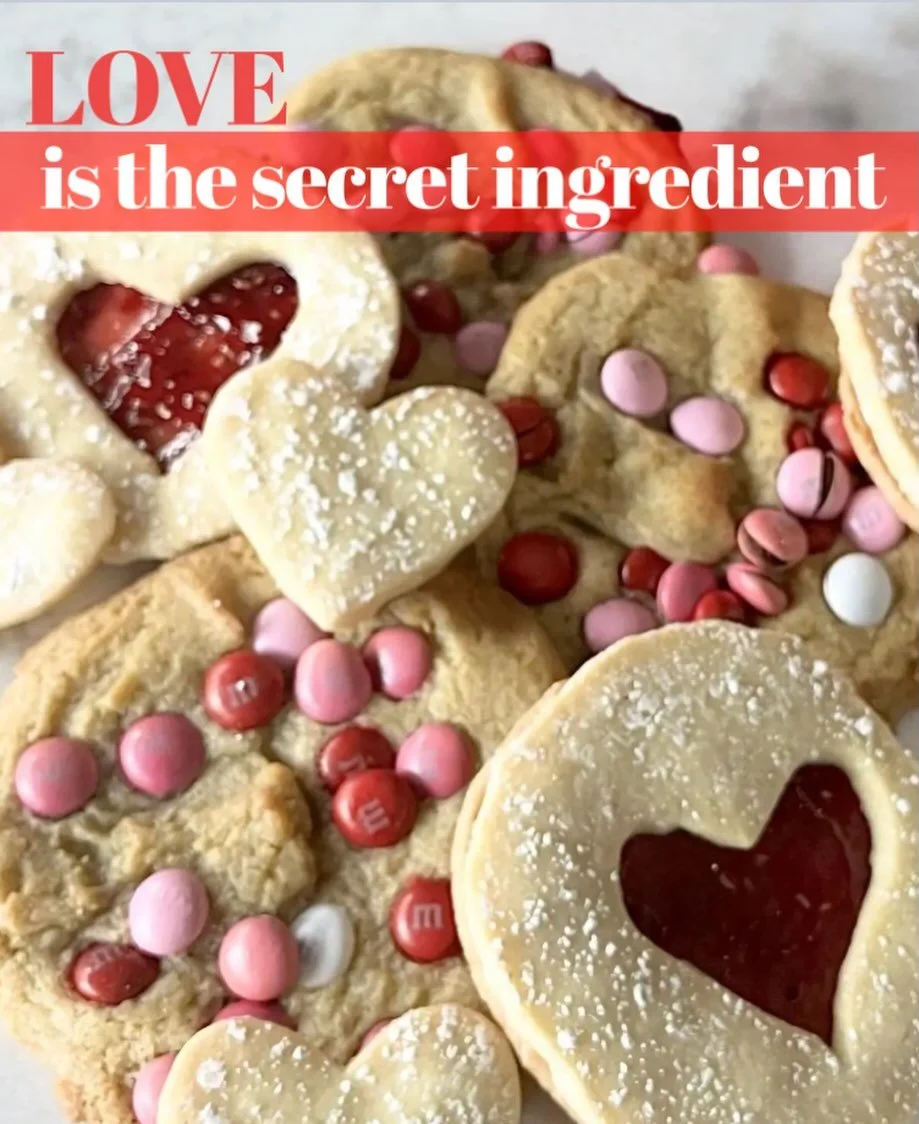 Baked fresh daily now until Valentine&rsquo;s Day! 
Valentine&rsquo;s Day, M&amp;M cookies &amp; shortbread cookie filled with raspberry preserves + heart cut-out 
#bakedfreshdaily #bakedwithlove #valentinesday #breadandchocolatemn #grandavenue