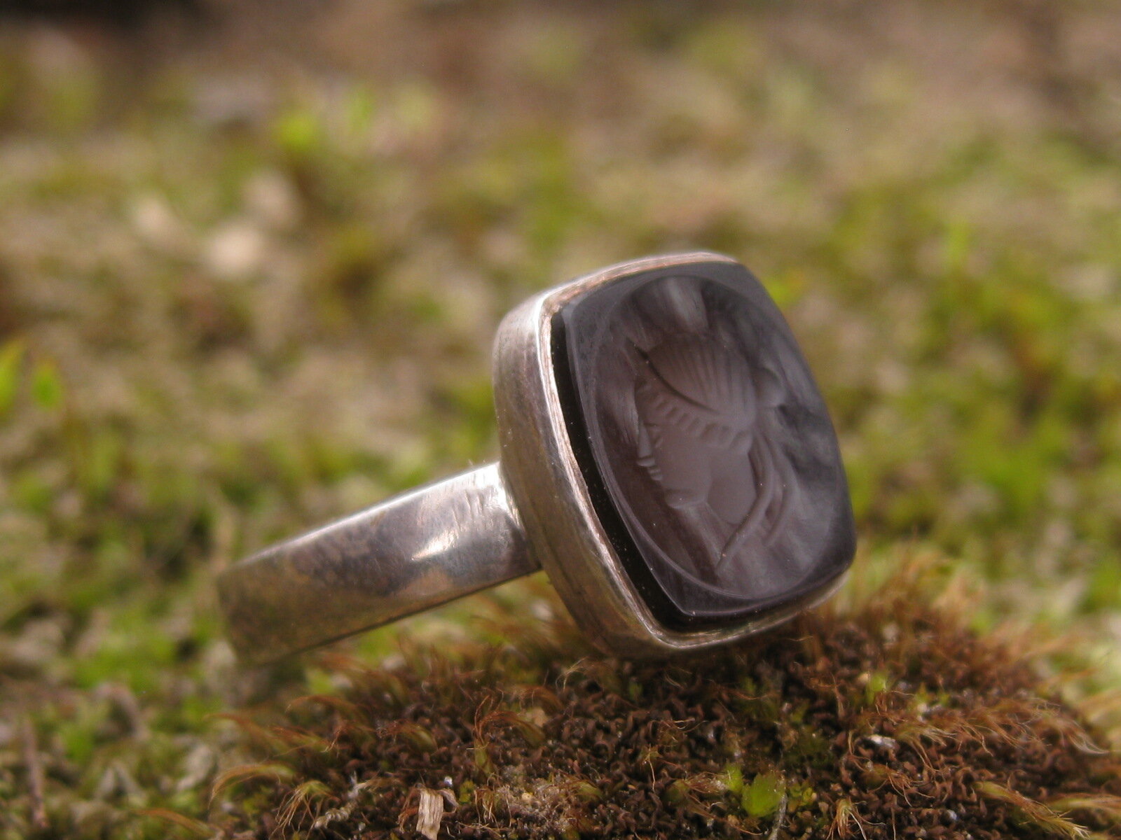 Intaglio Sterling Ring, Size 8