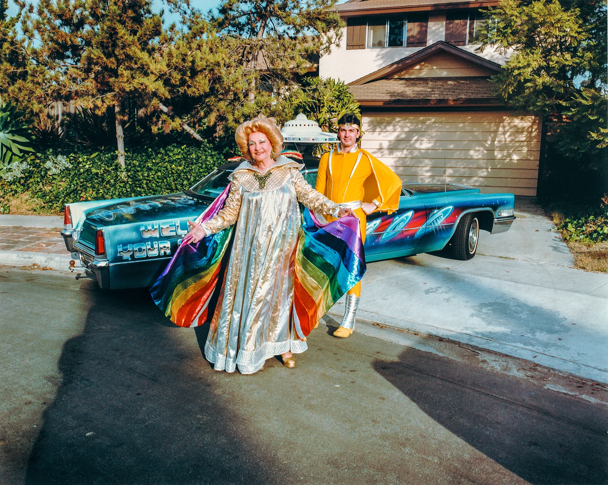 Ruth Norman “The Archangel Uriel”, heads The Unarius Society, preparing earthlings for the 32 spaceships of the Intergalactic Confederation. El Cajon, California, 1981.