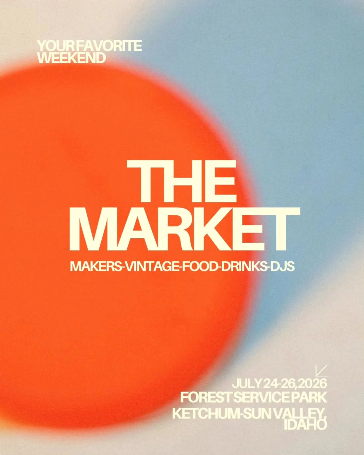 Your favorite weekend (ours too) - The Market, 
July 24-26, 2026, in Ketchum- Sun Valley, Idaho
Three days of craft from makers to music.
Save the date.

proudly curated and presented by @independentgoods and whytecloud mountain gems 

#sunvalley #se