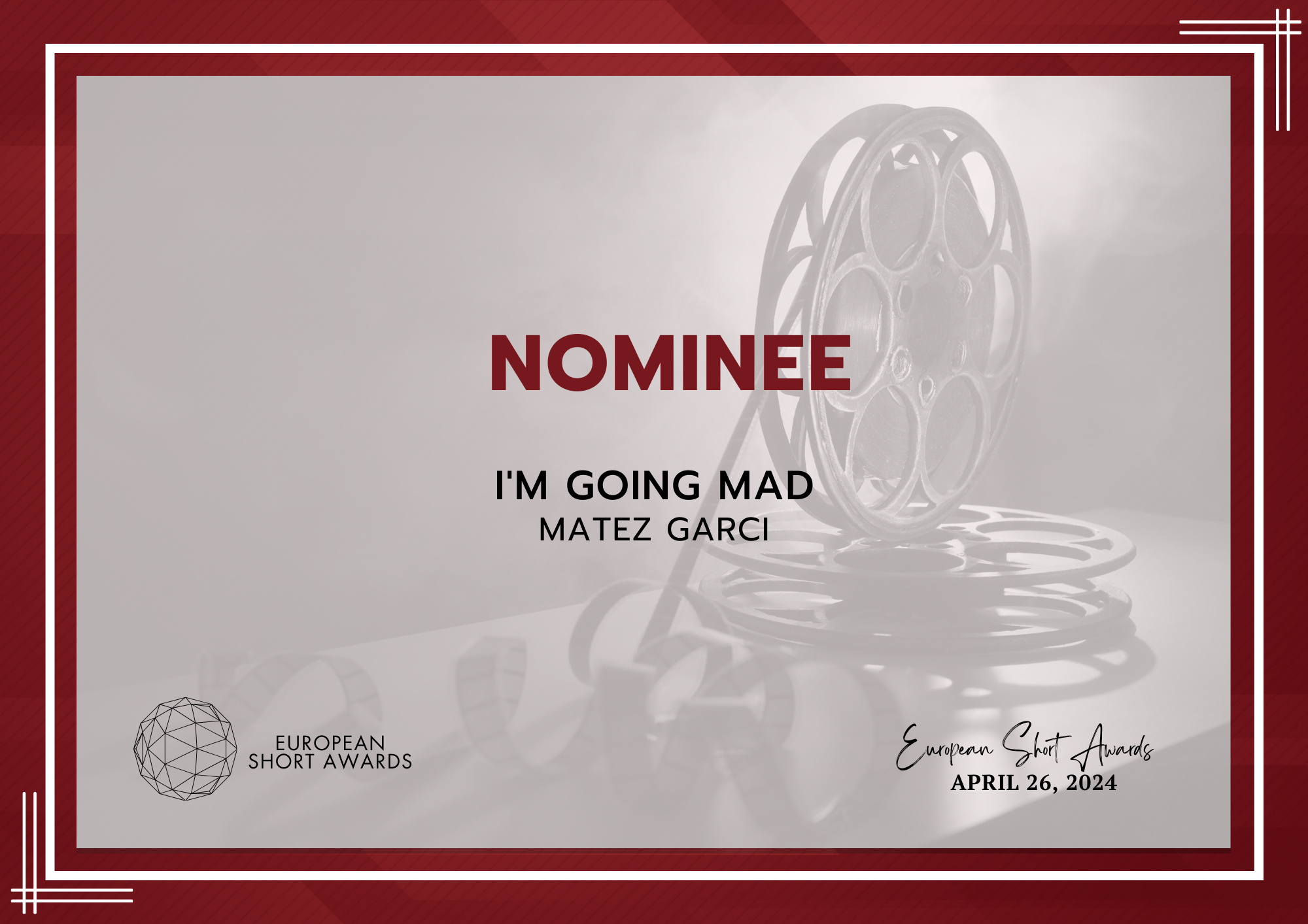 "Matez Garci Nominated for Best First-Time Director at European Short Awards!"