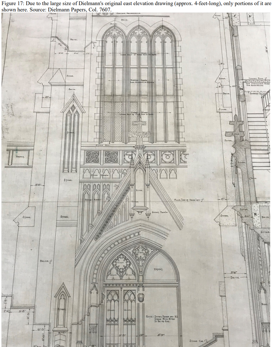 Dielmann's architectural drawings of Chapel entrance
