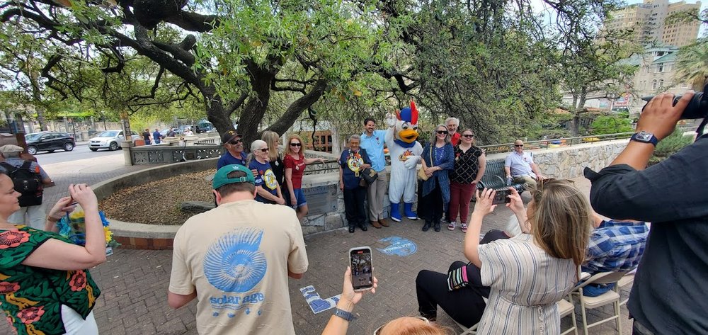 Unveiling the History Here Marker for the first Church's Chicken, April 10, 2022.