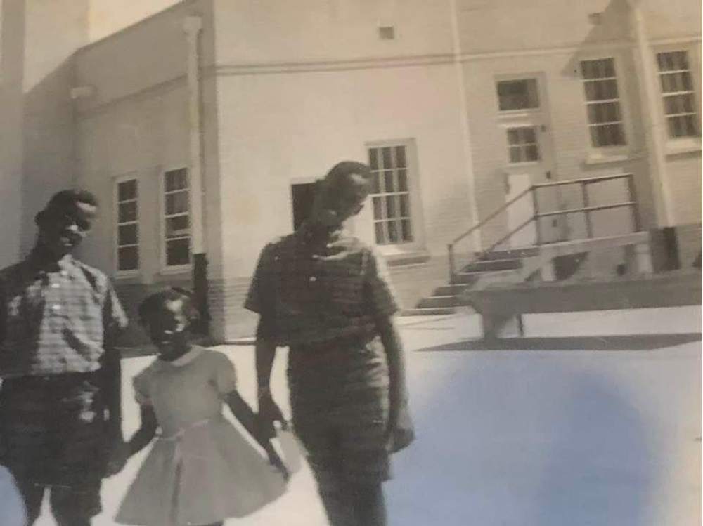 Earl, Diane &amp; Ricky Bullock at Grant Elementary School (date unknown).
