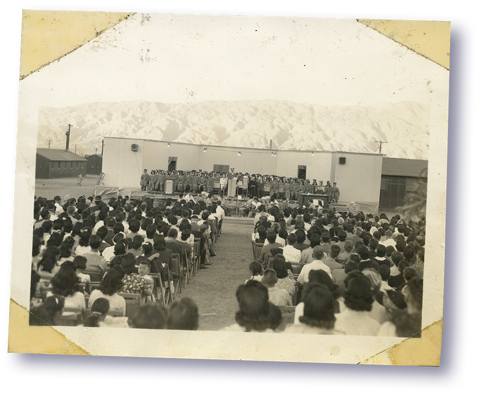 Manzanar High School – Graduation – Summer 43. Courtesy of Manzanar National Historic Site and the Shinjo Nagatomi Collection