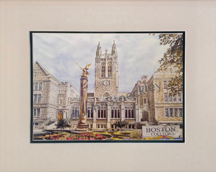 Boston College LIMITED EDITION Art Print signed by John Stoeckley Image 9" x 13" 