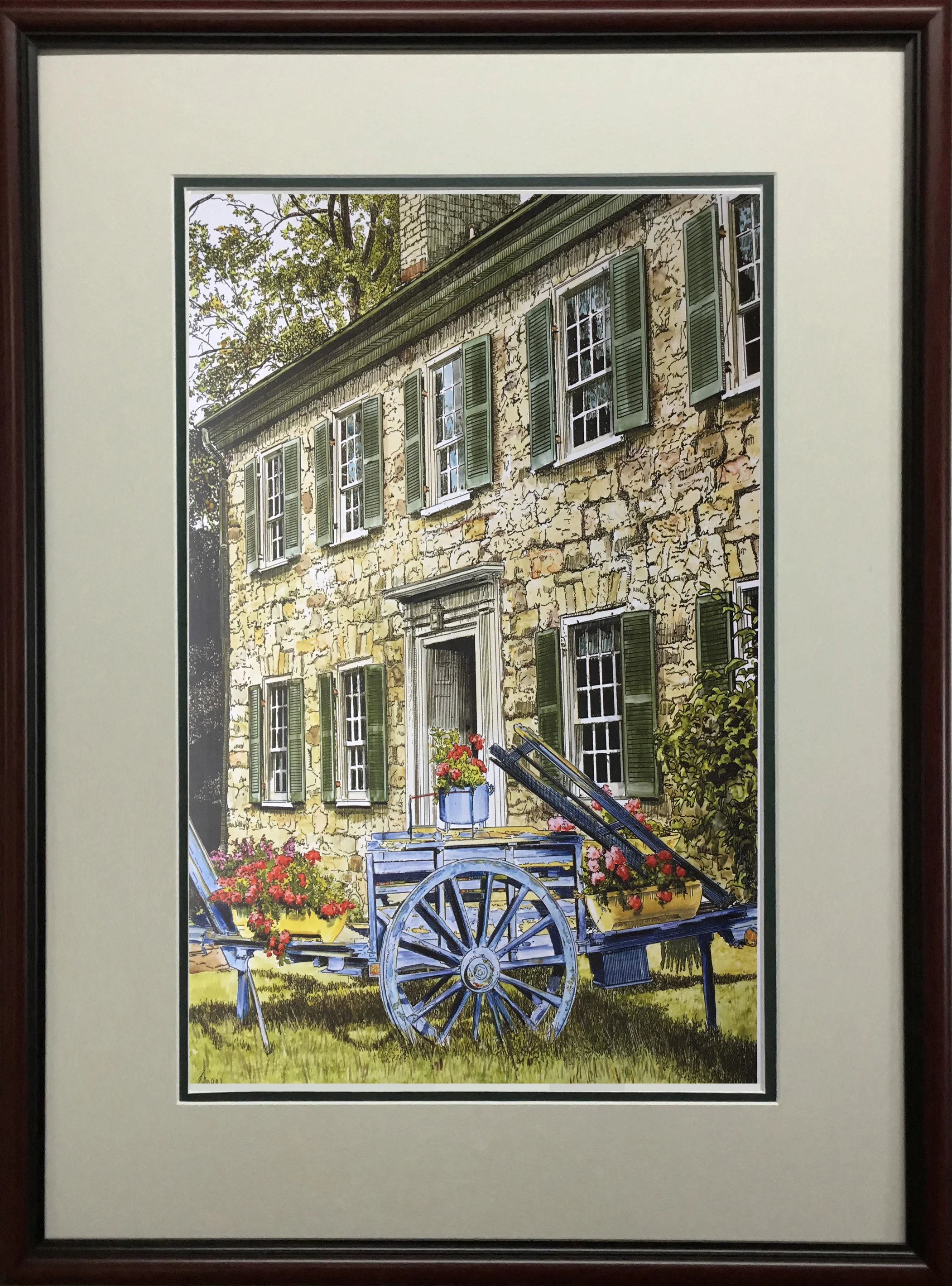 Blue Flower Cart FRAMED.jpg