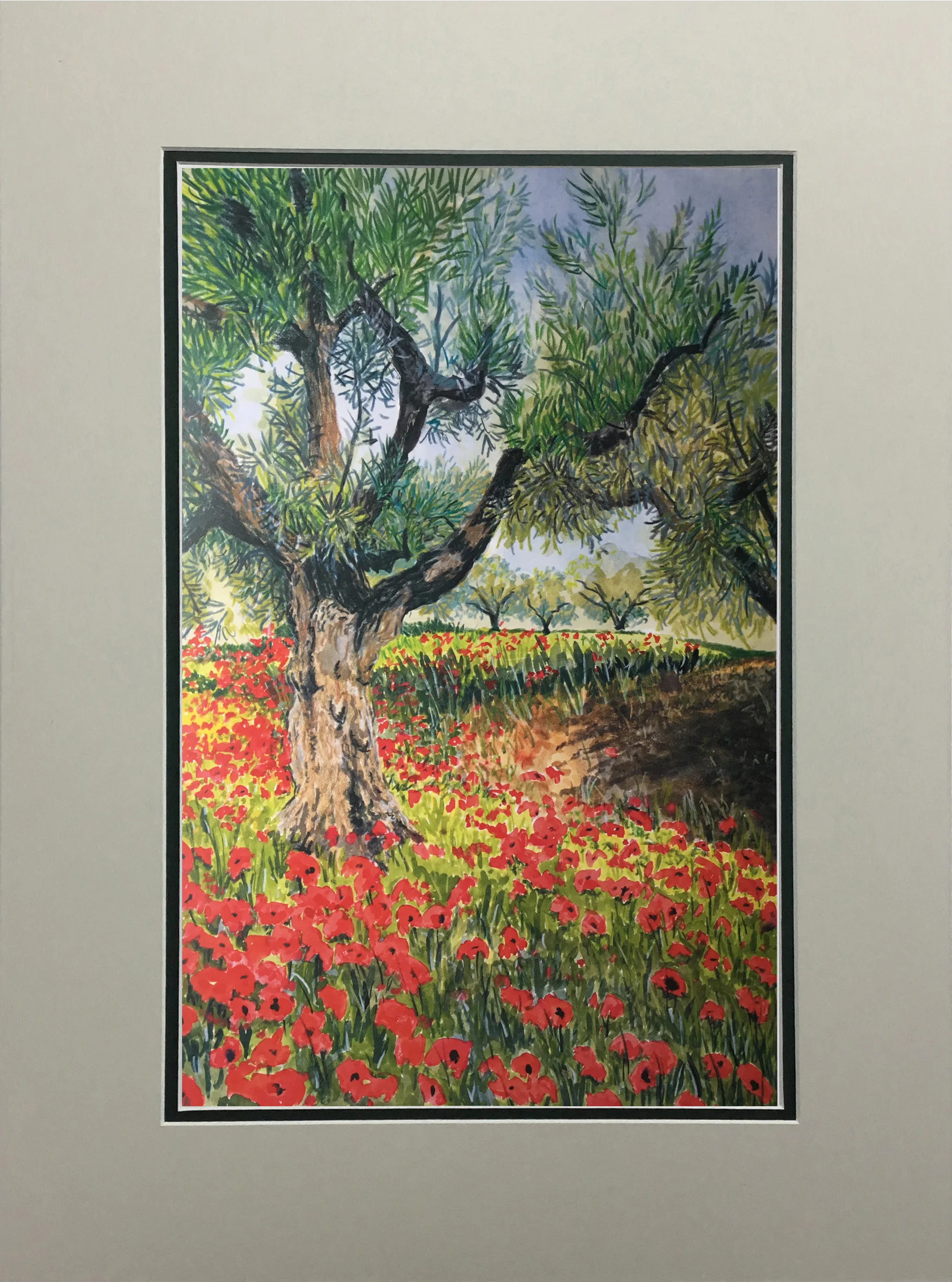 Poppies and Olive Trees MATTED.jpg