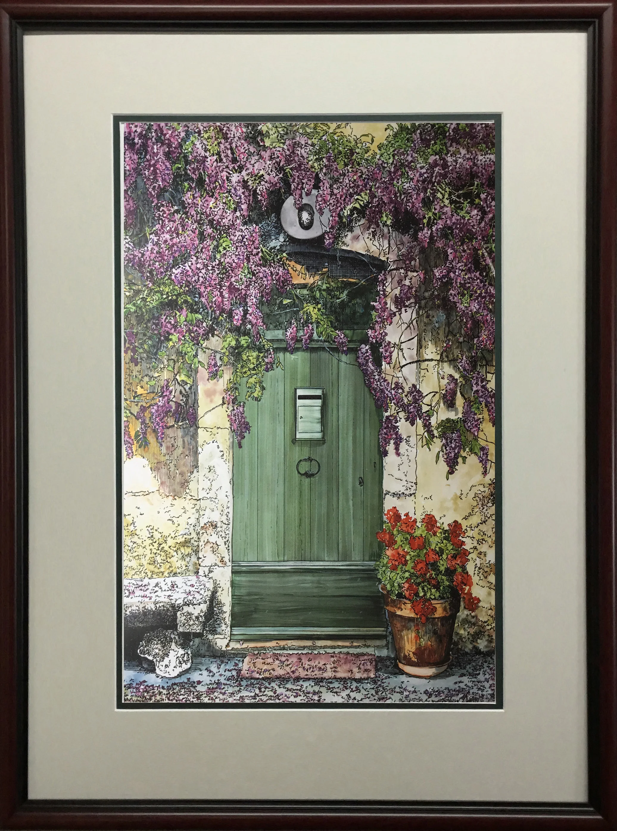 Wisteria And Geraniums FRAMED.jpg