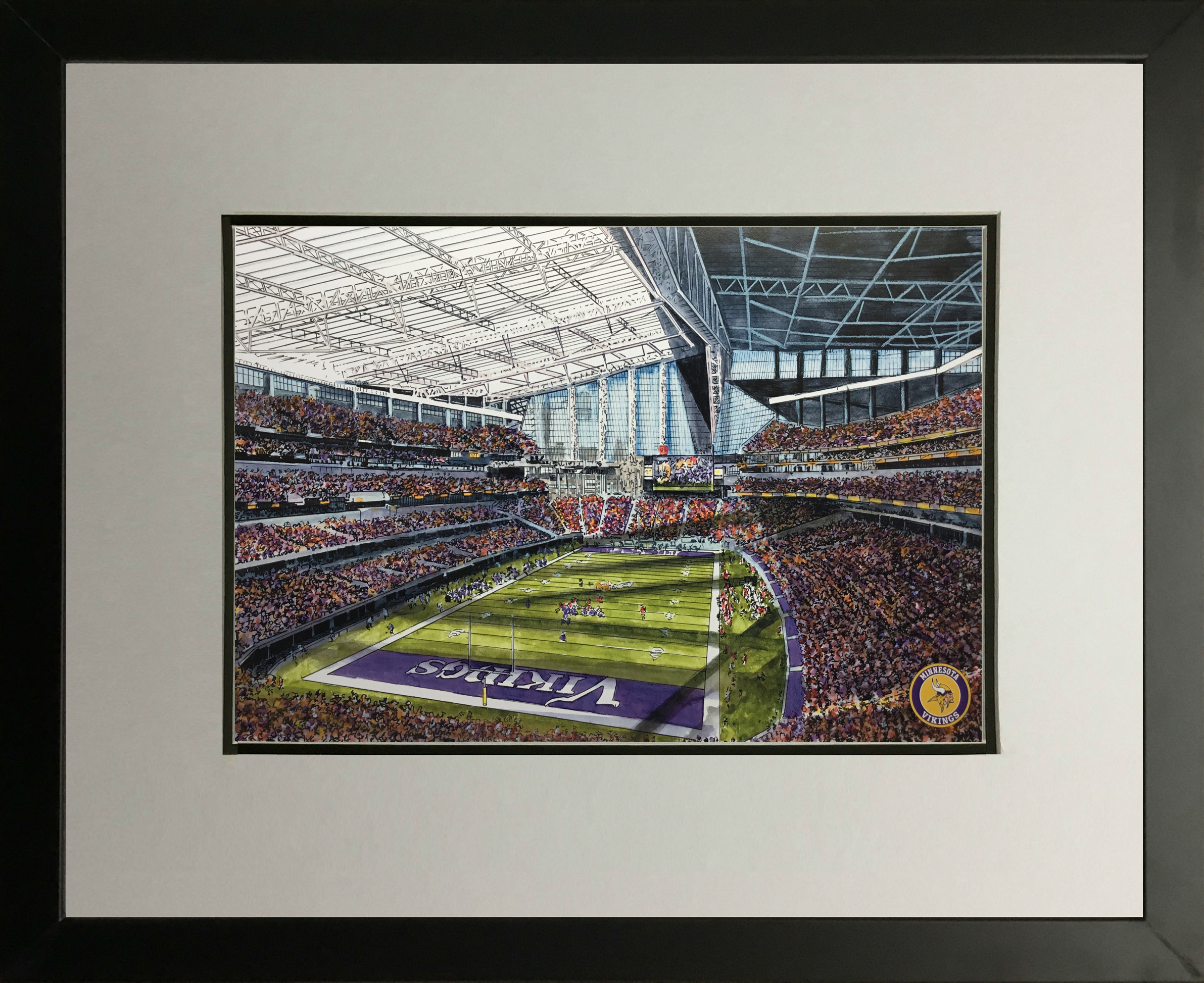Minnesota Vikings - US Bank Stadium LIMITED EDITION Pen and Ink and  Watercolor Art Print by John Stoeckley — Reflections