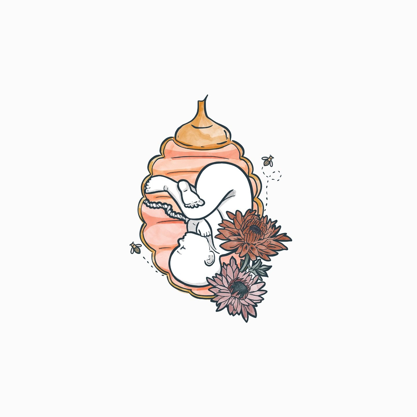 Delighted to share the new logo for @birthbyhoneybrown! 

Designing this logo was a heartfelt experience, inspired by the beauty and tenderness of birth photography. The image of a baby nestled within a honeycomb speaks to the warmth, love, and natur