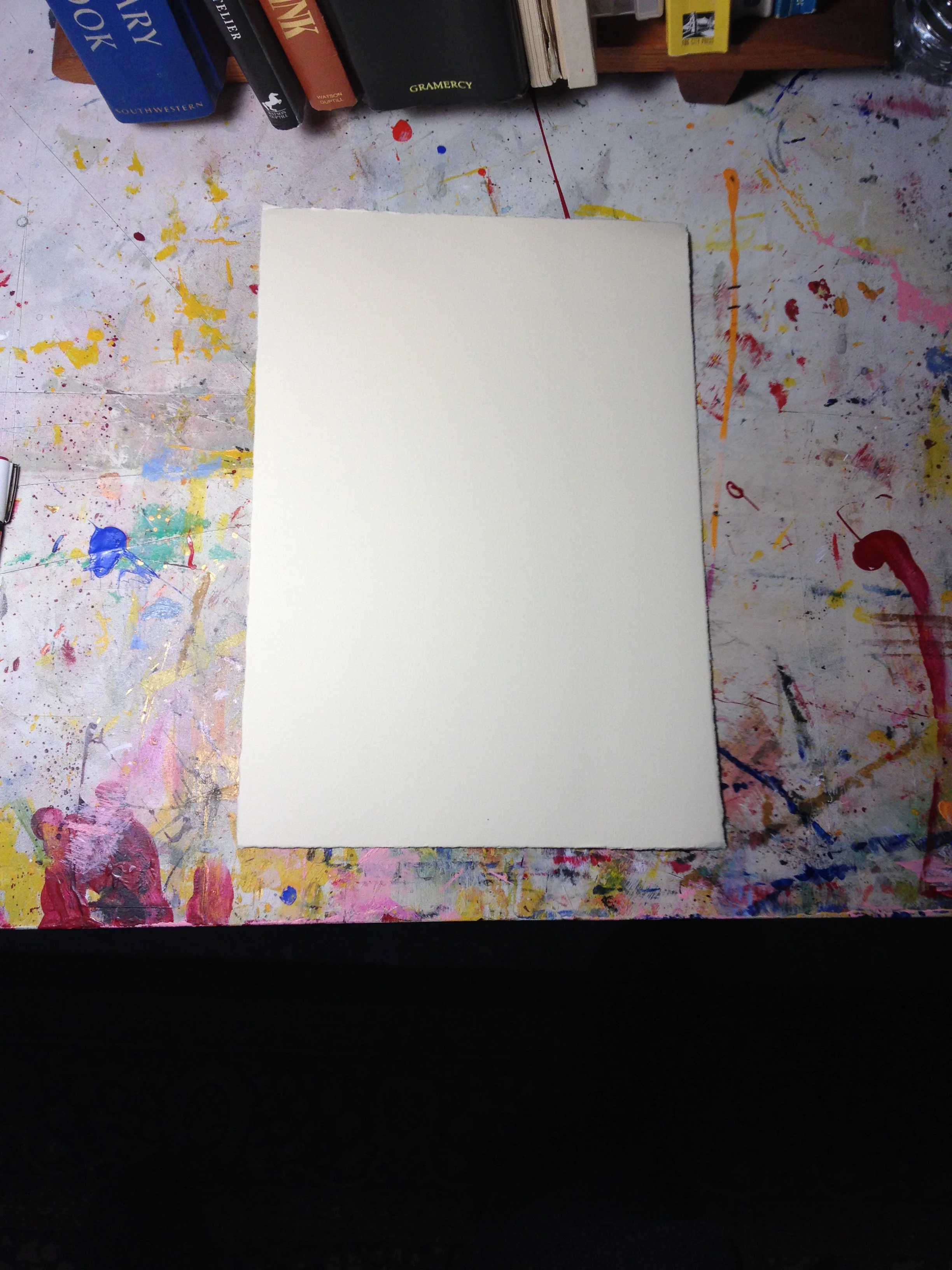  One blank 9 X 13 sheet of Rives BFK (you get the 'really good' paper). 