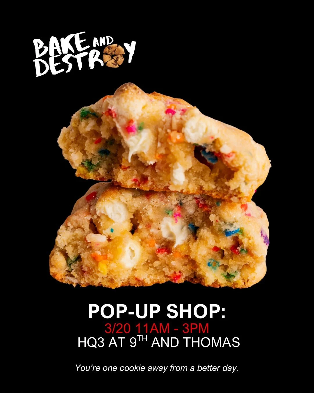 This Friday, March 20th @bakeanddestroy_ will be popping up from 11am - 3pm at HQ3! Swing by to celebrate the first day of spring with a delicious cookie 🍪 

&ldquo;We&rsquo;re cookie enthusiasts in Seattle, who turned our passion project into a sma