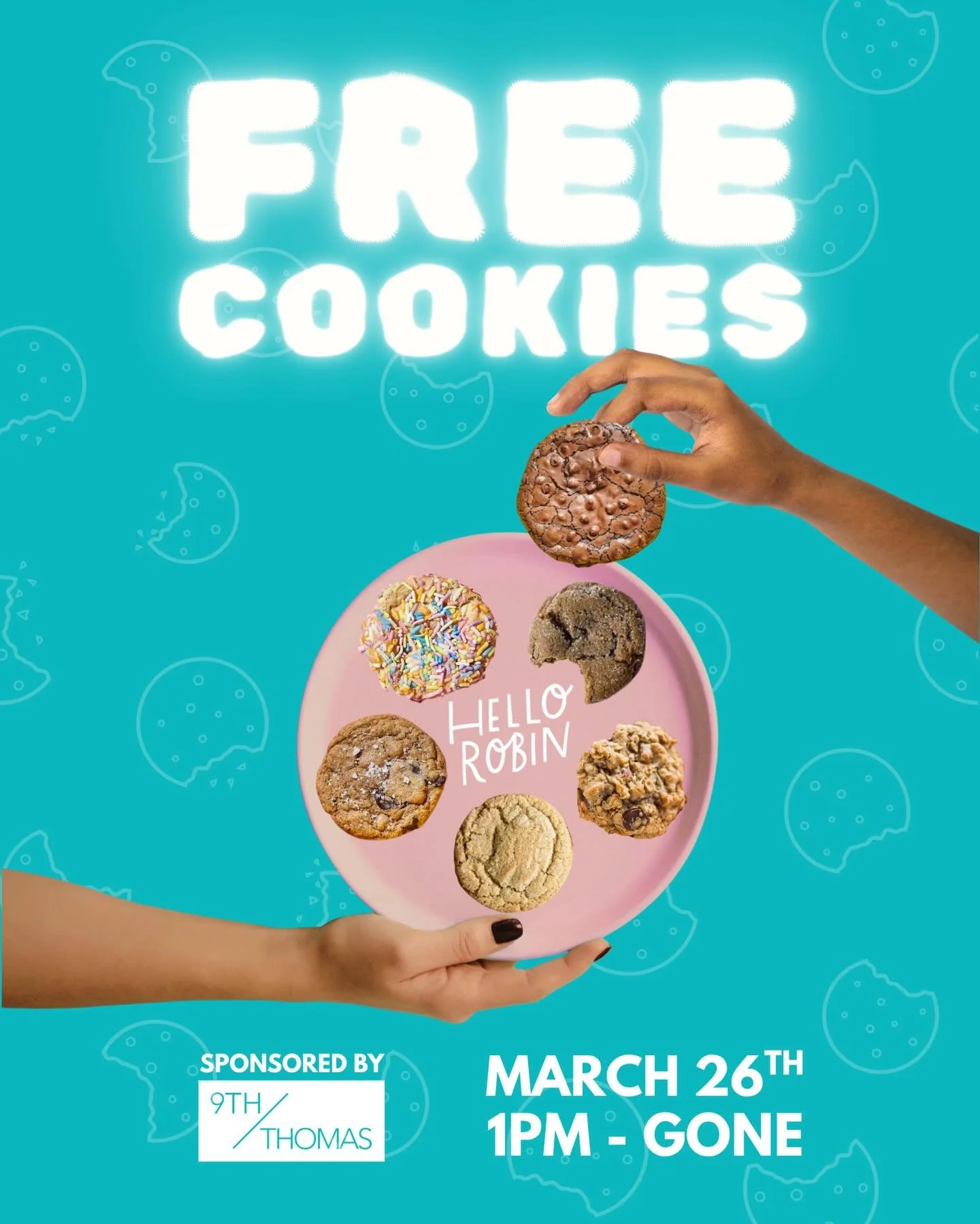 🍪 MARCH TENANT TREATS 🍪 This Thursday 3/26 at 1pm, visit the 9T Lobby for a *free cookie* from @hellorobincookies, one of Seattle&rsquo;s staple cookie creators! Line up early &amp; pick from several delicious flavors (gluten-free and vegan options