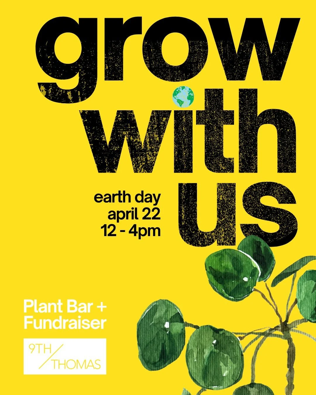 Grow With Us 🪴 On Wed, April 22nd from 12-4pm come celebrate Earth Day at 9th &amp; Thomas 🌎 

💚 At the Plant Bar, pick up a 3&rdquo; terracotta planter, select your newest desk plant from our assorted foliage, and pot it up right here at 9th &amp