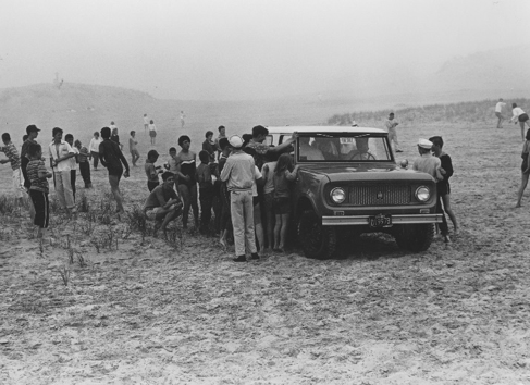  A jeep on the beach on picnic day: 1961 