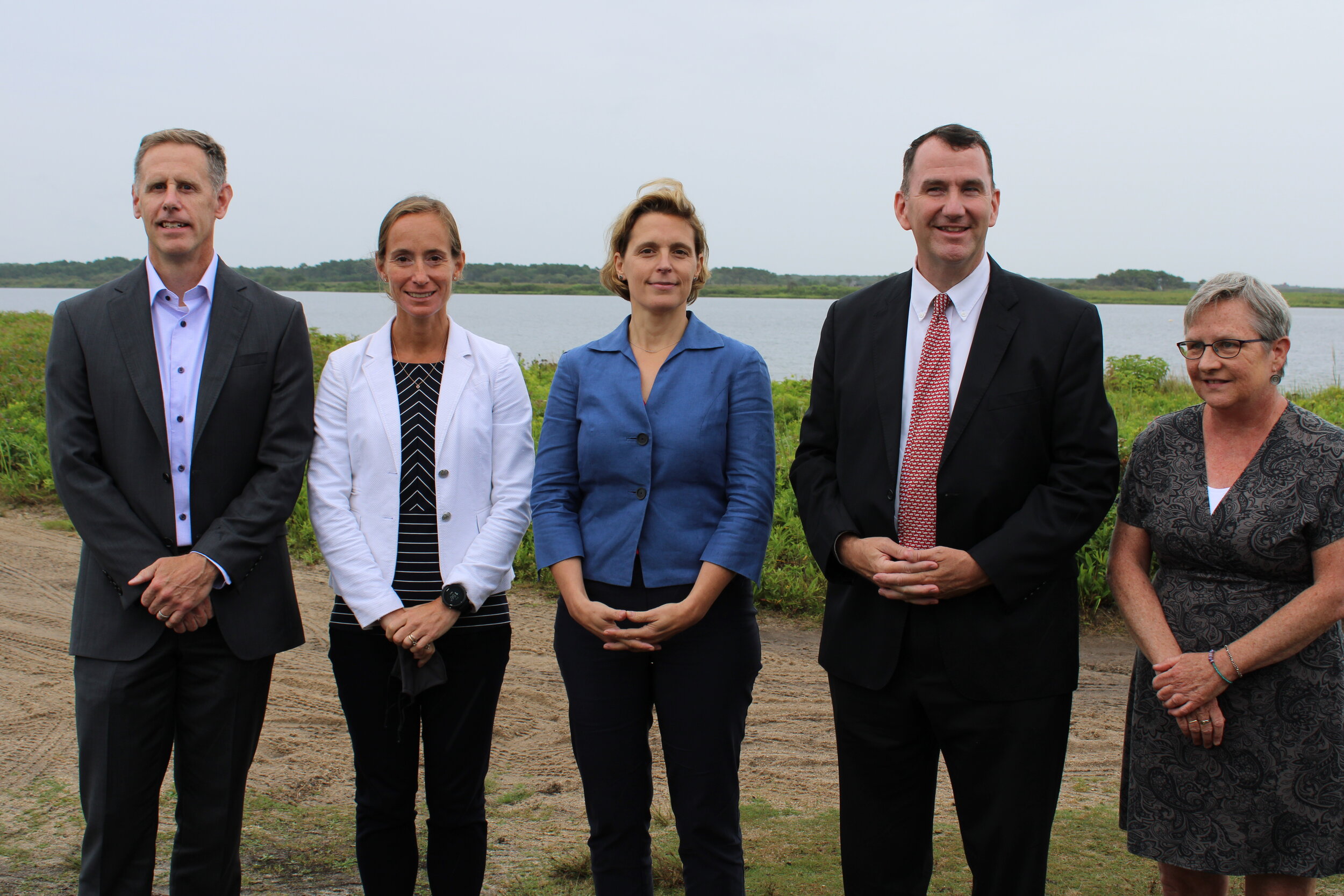  From left to right: Tom O’Shea, Trustees Managing Director of Resources and Planning; Lisa Berry Engler, Director of the Massachusetts Office of Coastal Zone Management (CZM); Jocelyn Forbush, Trustees Acting President &amp; CEO; James Cantwell, Sta