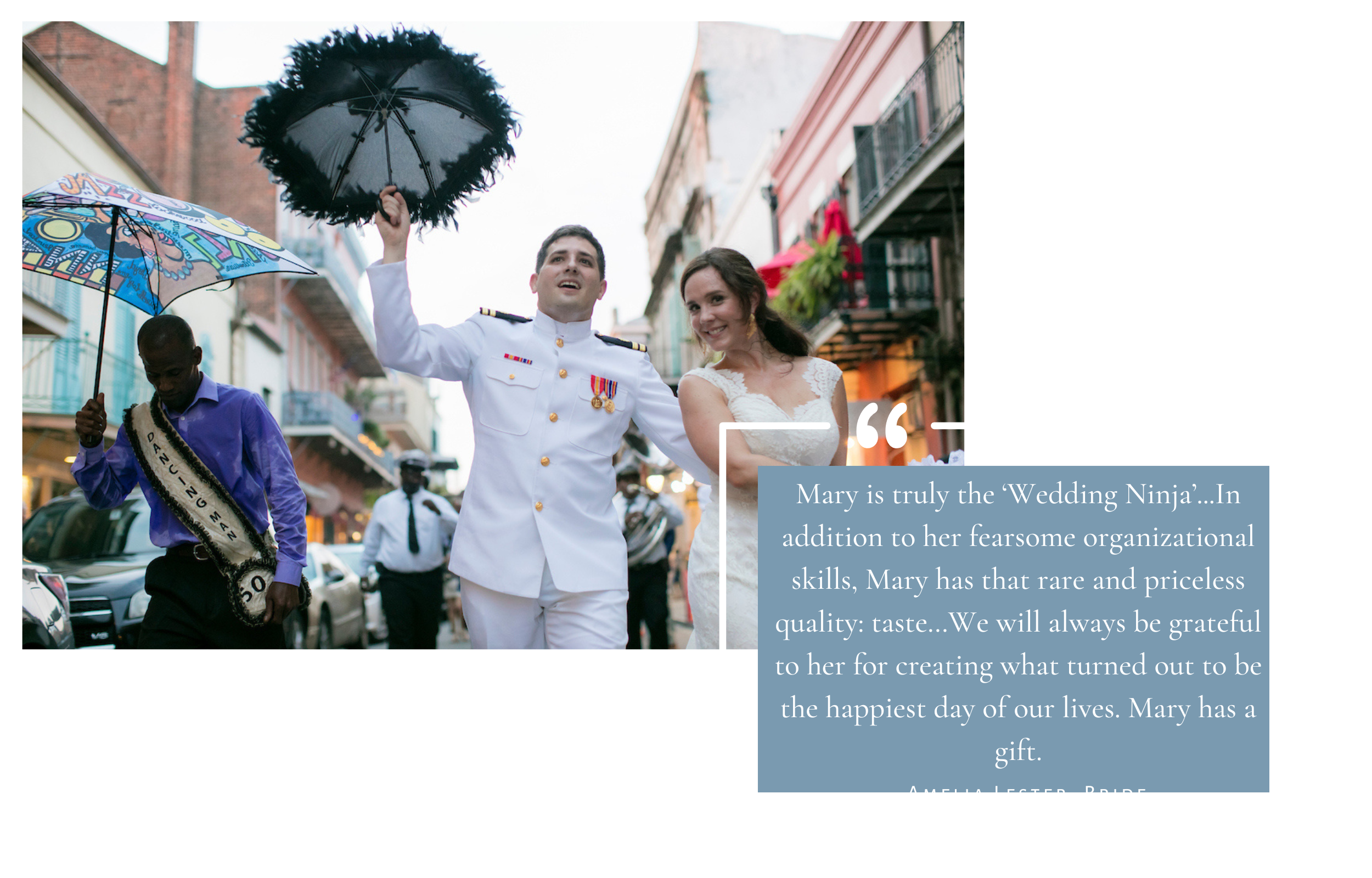 couple leads New Orleans wedding second line parade