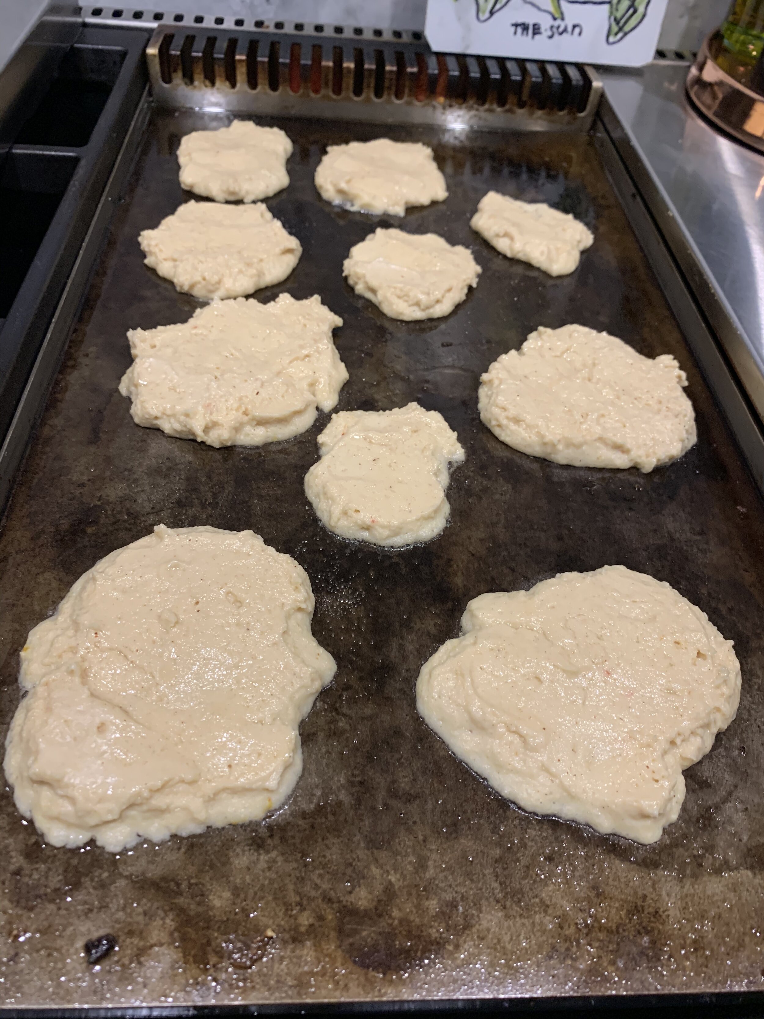 Step 4- spread batter onto cooking surface