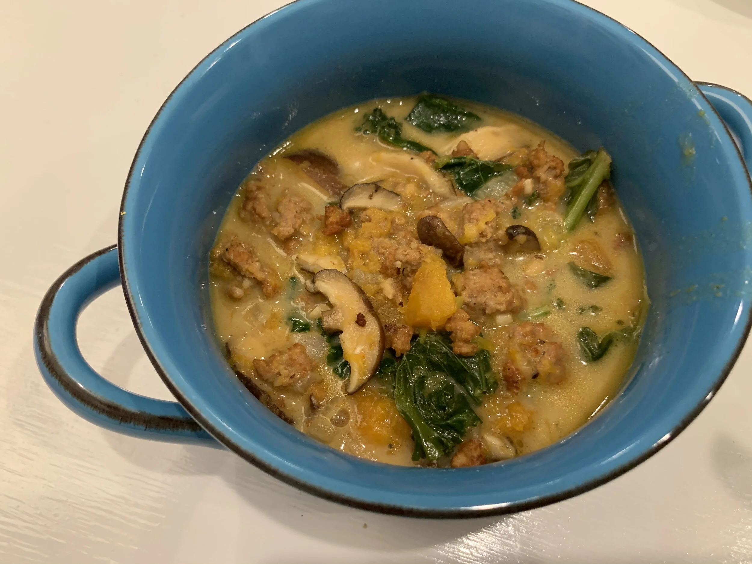 Creamy Sausage Butternut Kale Soup