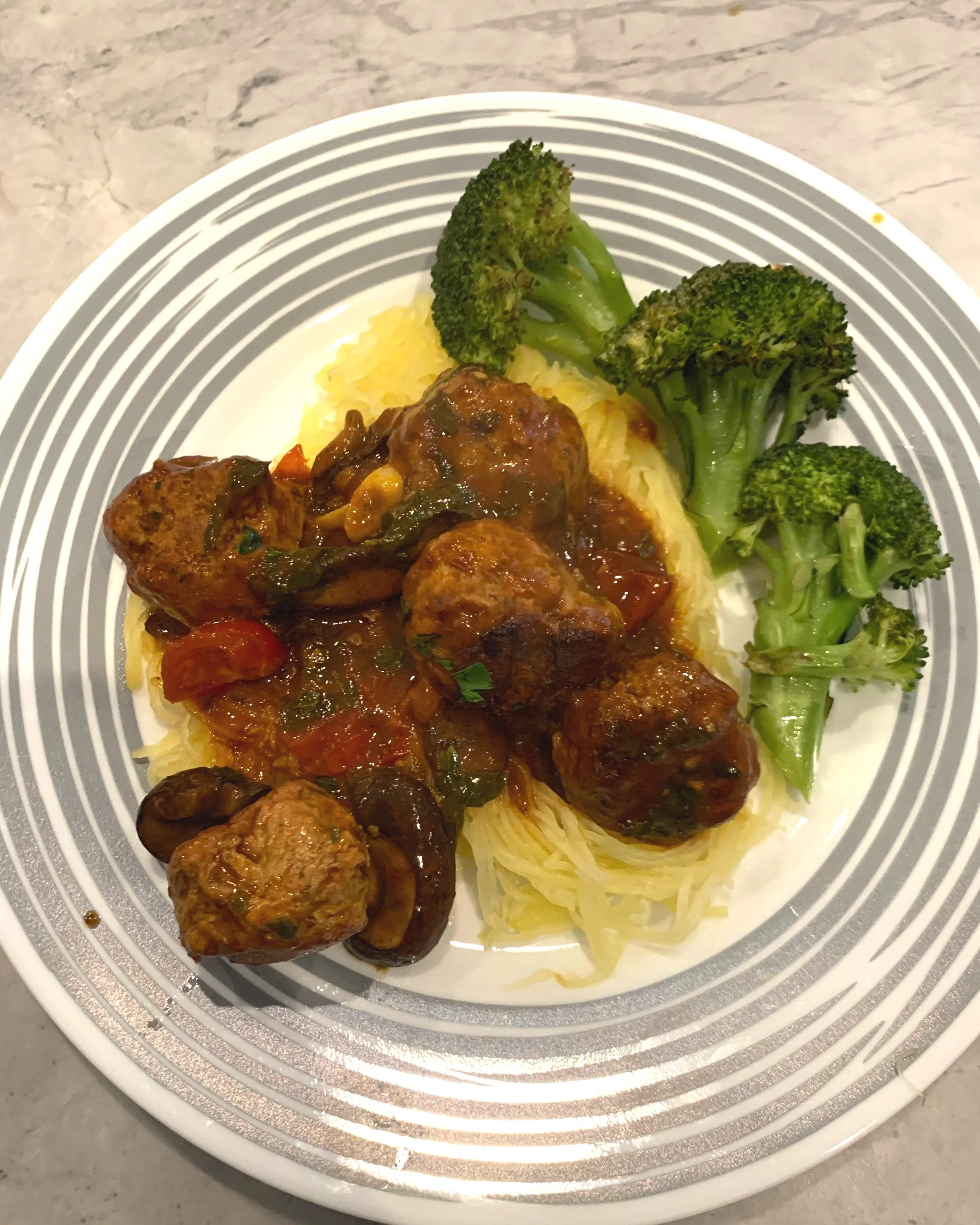 Lamb Meatballs in a Mushroom Tomato Soup Sauce