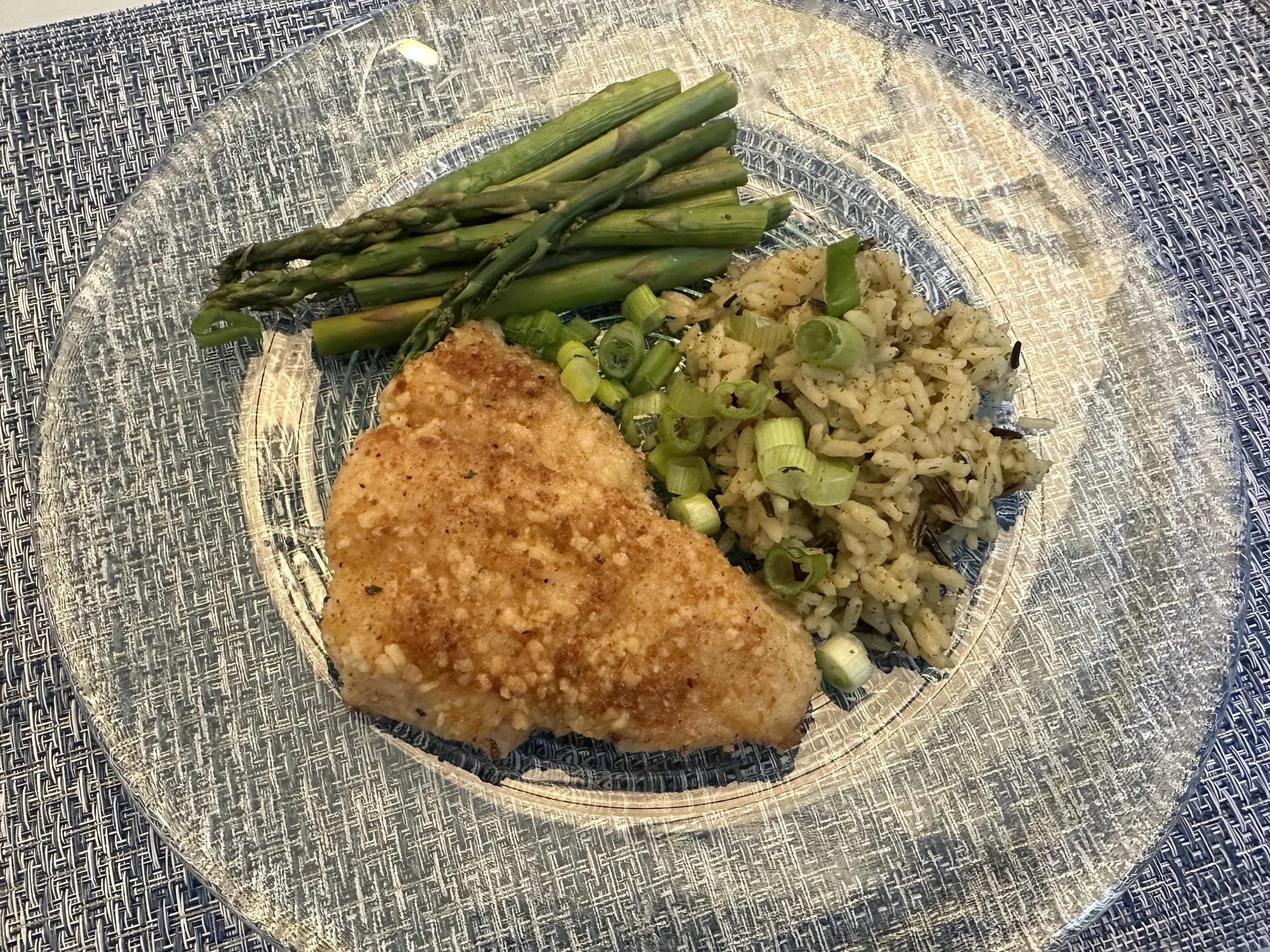 GF Breaded Hake with Roasted Asparagus 