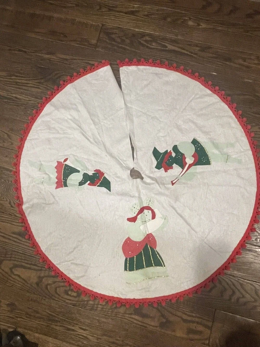 Mid Century Vintage Christmas Tree Skirts Vtg Mid Century Angels