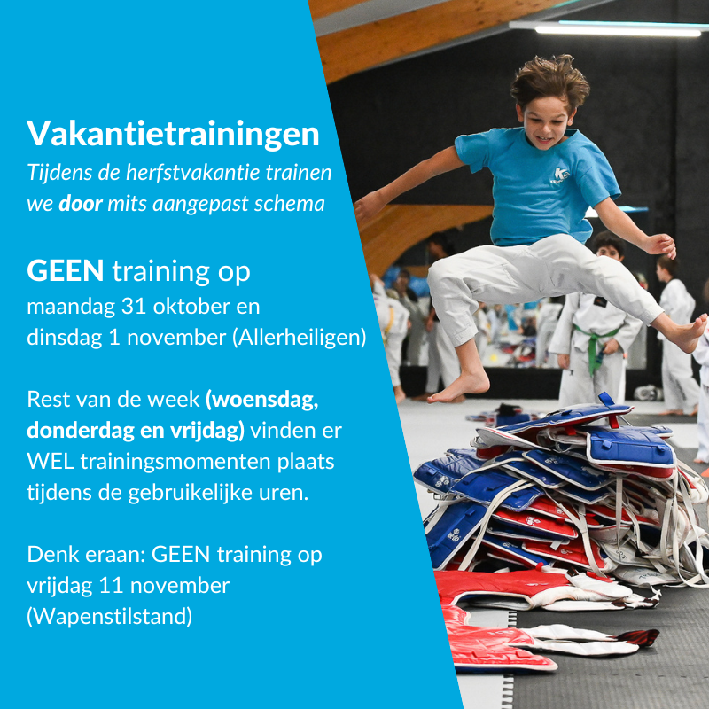 Trainingen tijdens de allerheiligenvakantie