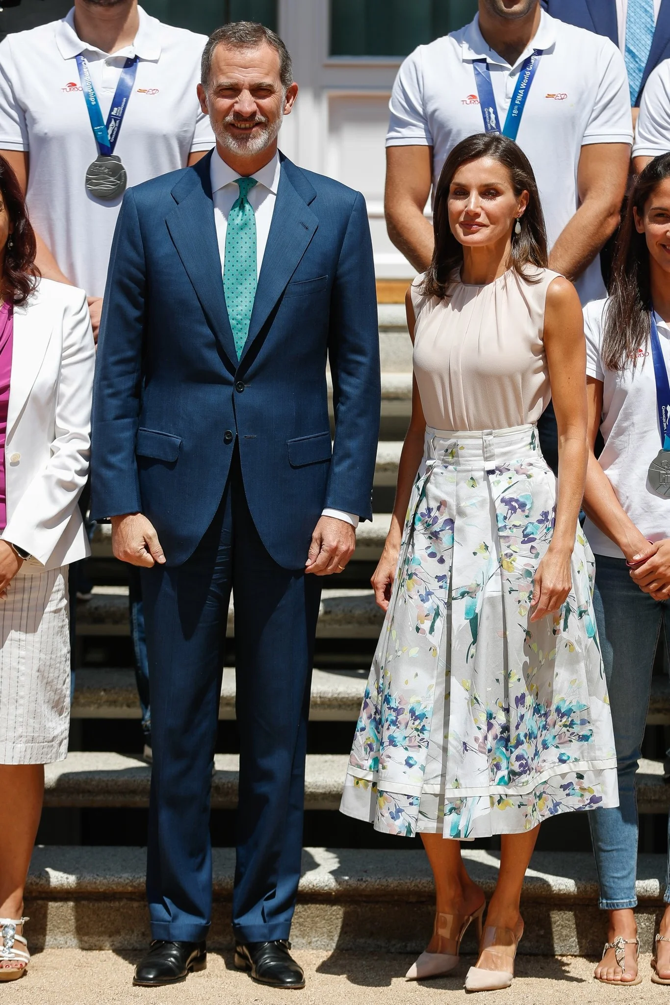 The King and Queen of Spain Receive National Water Polo Team