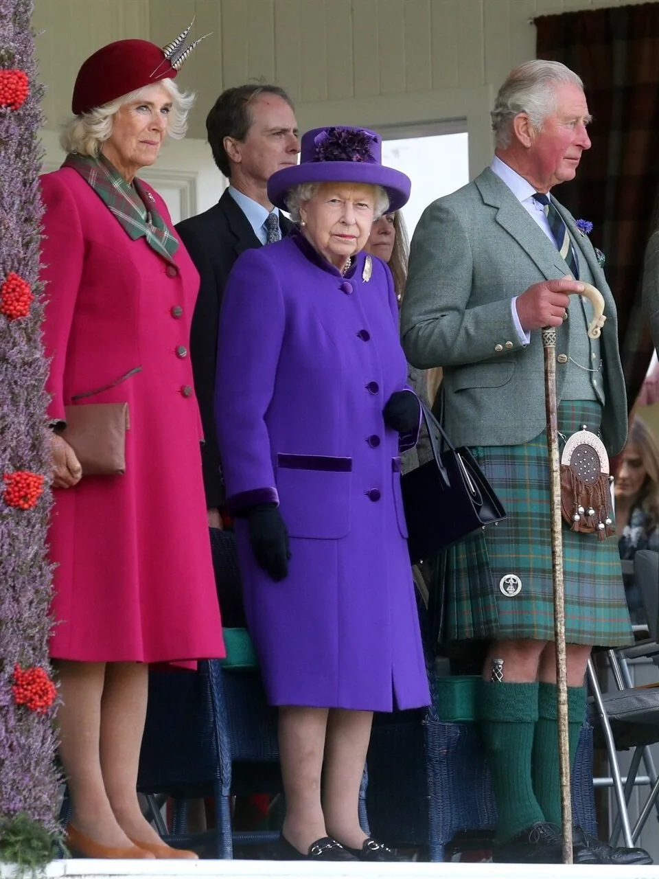 Queen Elizabeth II, the Duke and Duchess of Rothesay Attend Braemar Gaethering 2019