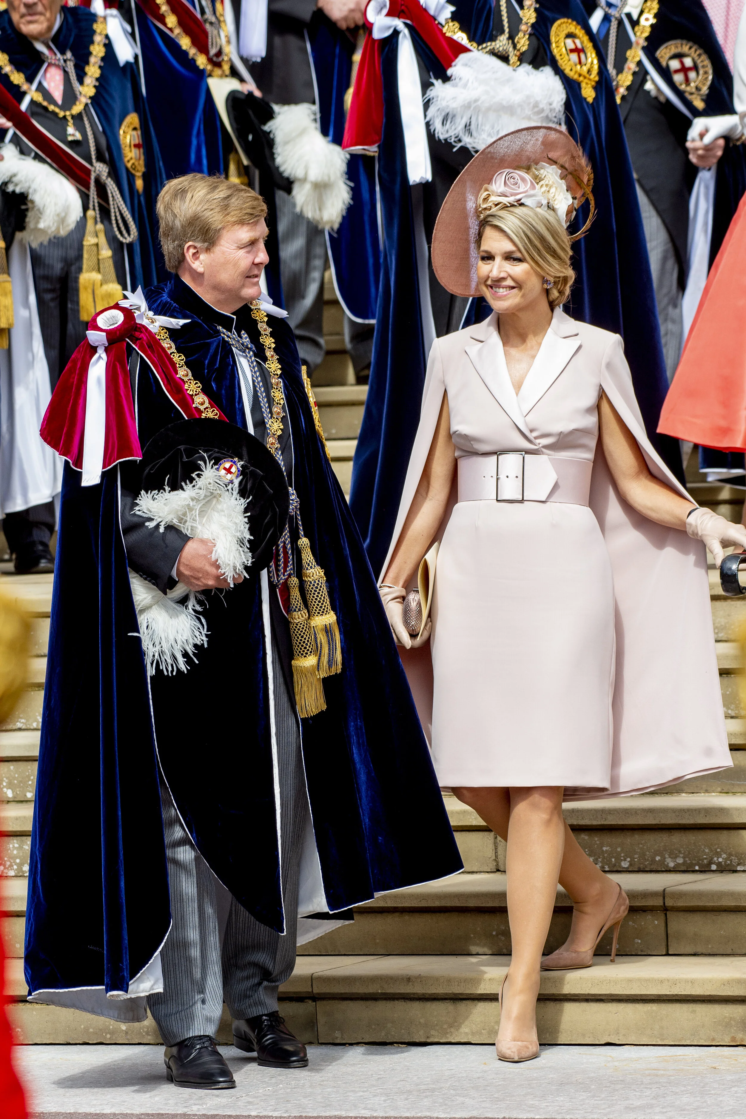 The King and Queen of the Netherlands Attend the Order of the Garter Service