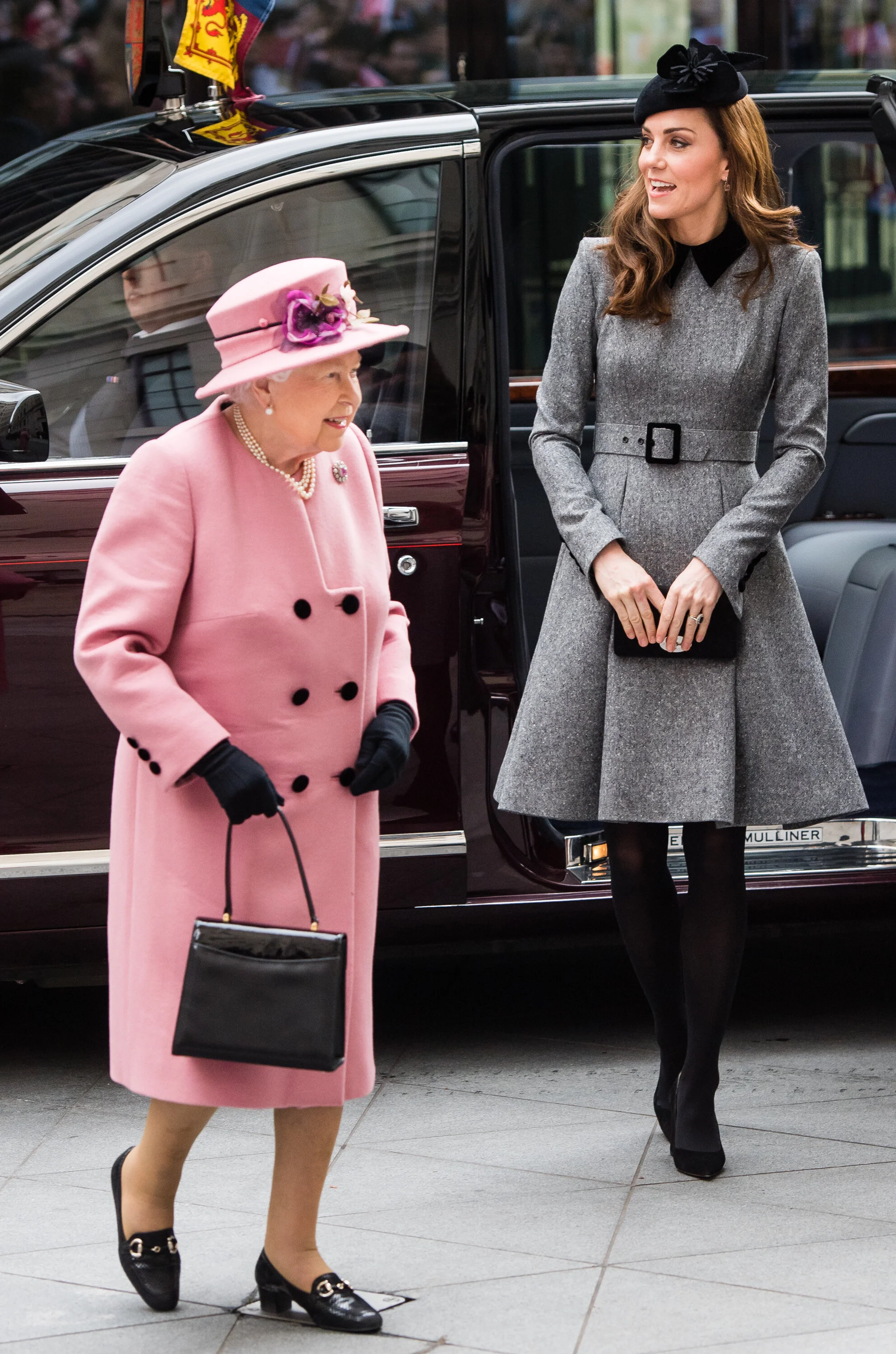 Queen Elizabeth II And The Duchess Of Cambridge Visit King's College