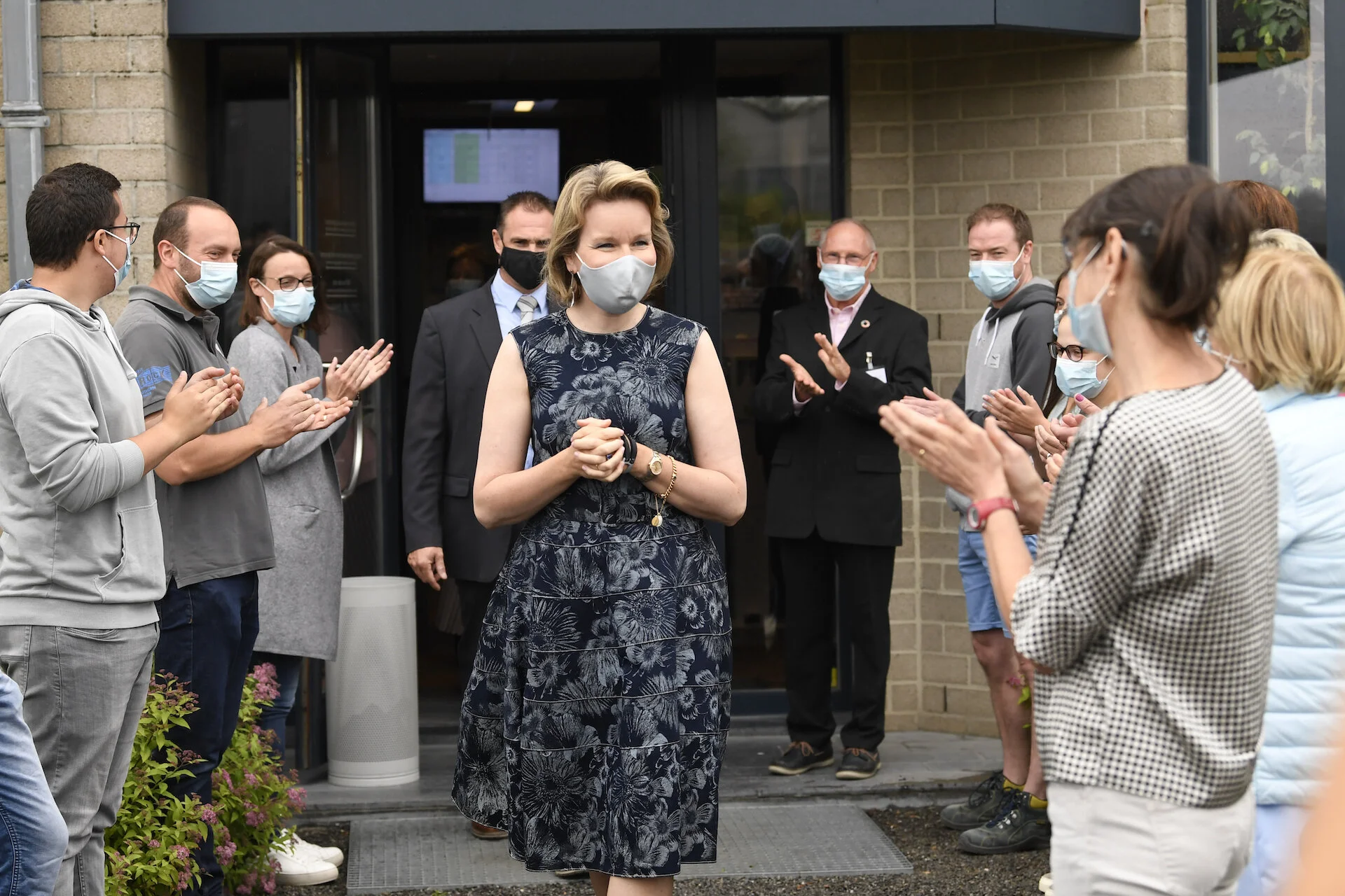 Queen Mathilde Attends Union Wallonne des Entreprises Round Table