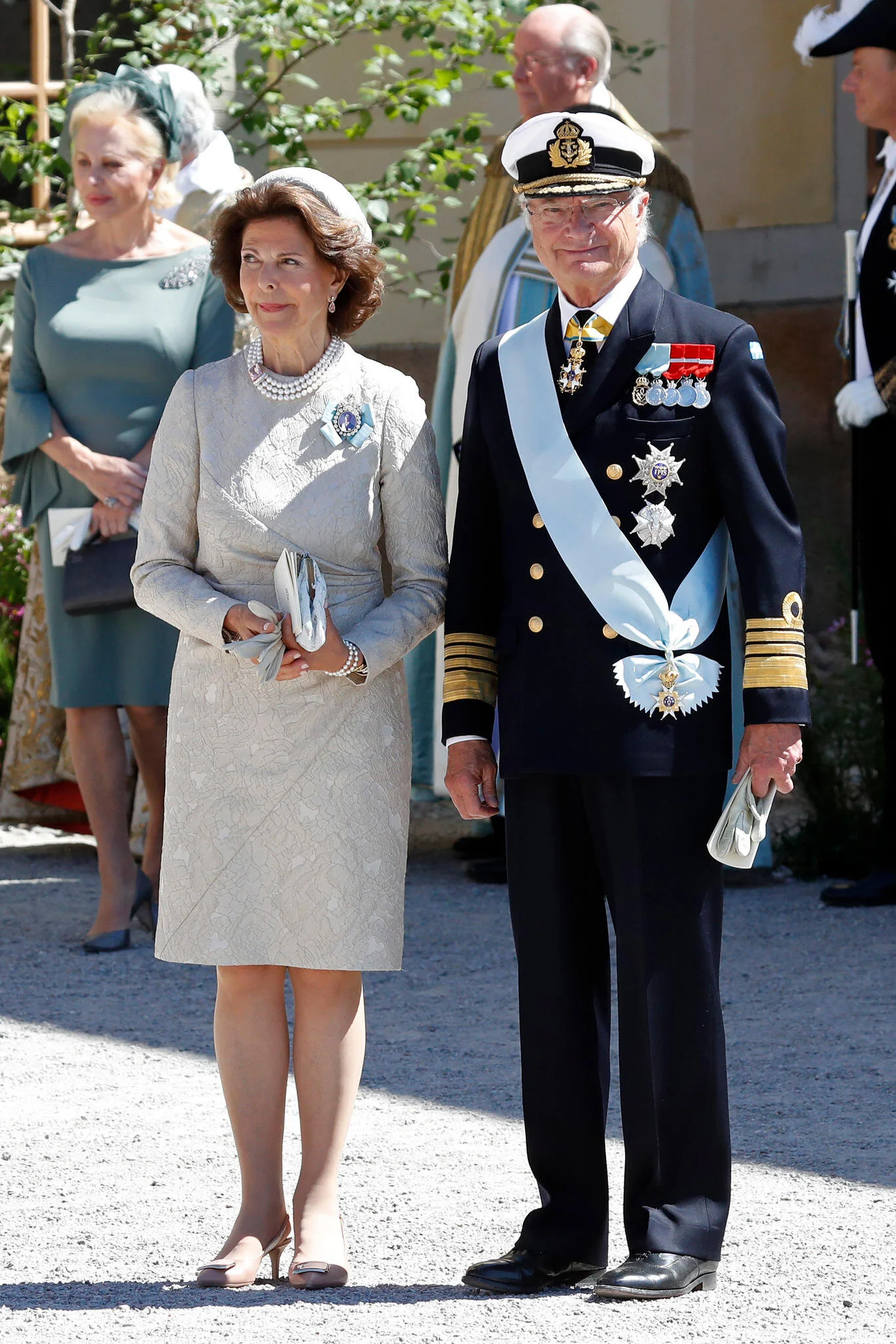The King and Queen of Sweden Attend Christening of Princess Adrienne